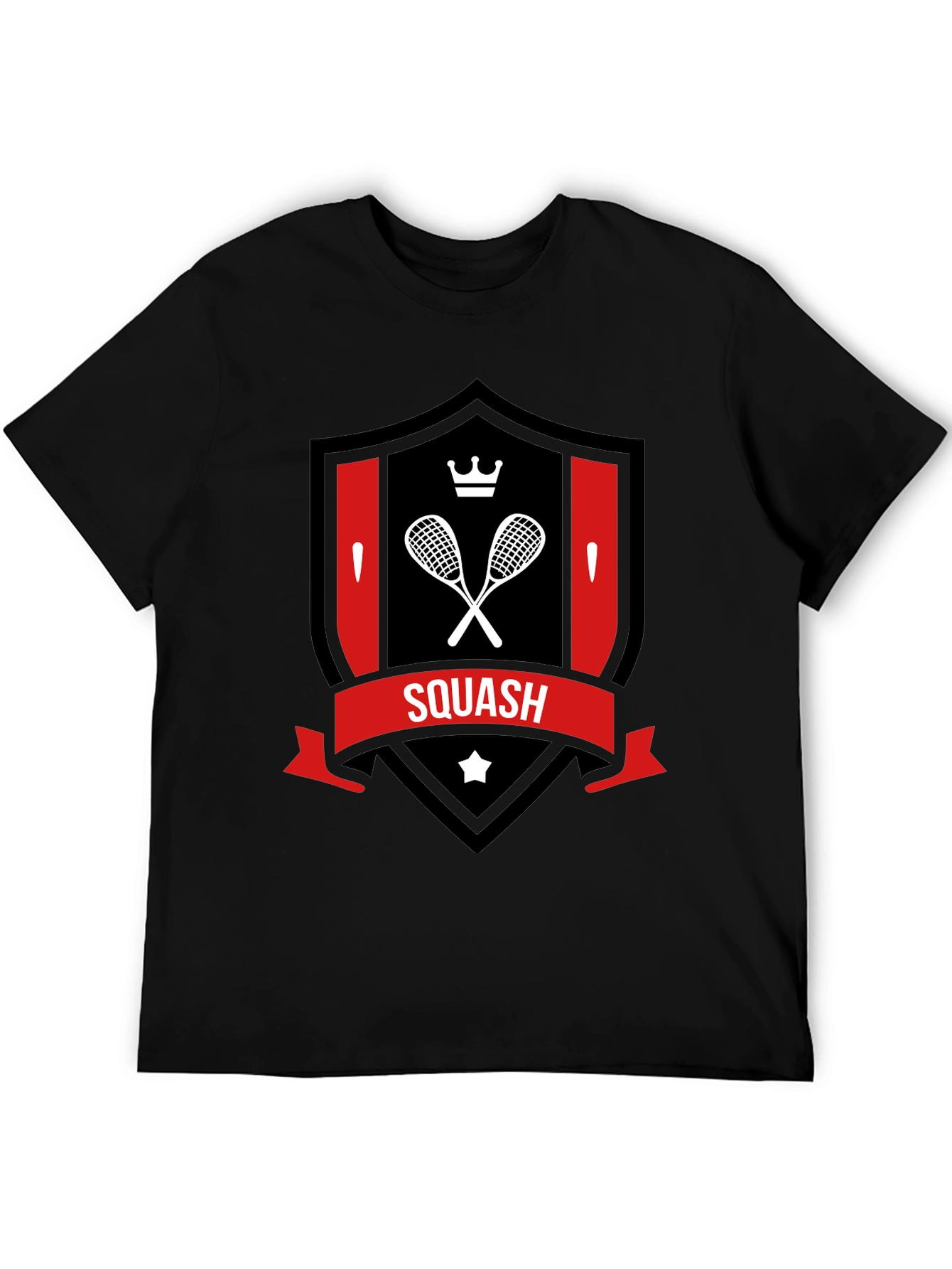 Squash Racket Crest T-Shirt - Sporty Graphic Tee