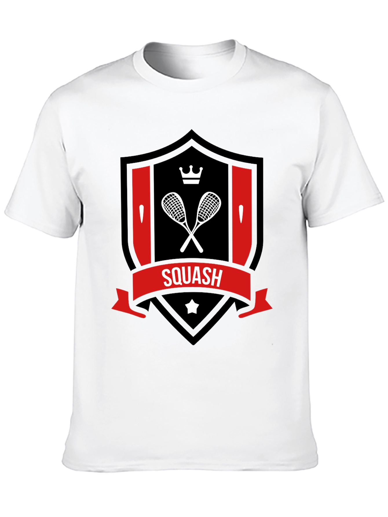 Squash Racket Crest T-Shirt - Sporty Graphic Tee