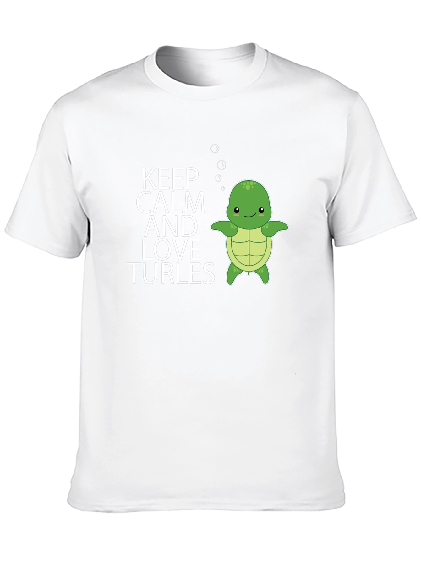 Keep Calm & Love Turtles Mens Black T-Shirt