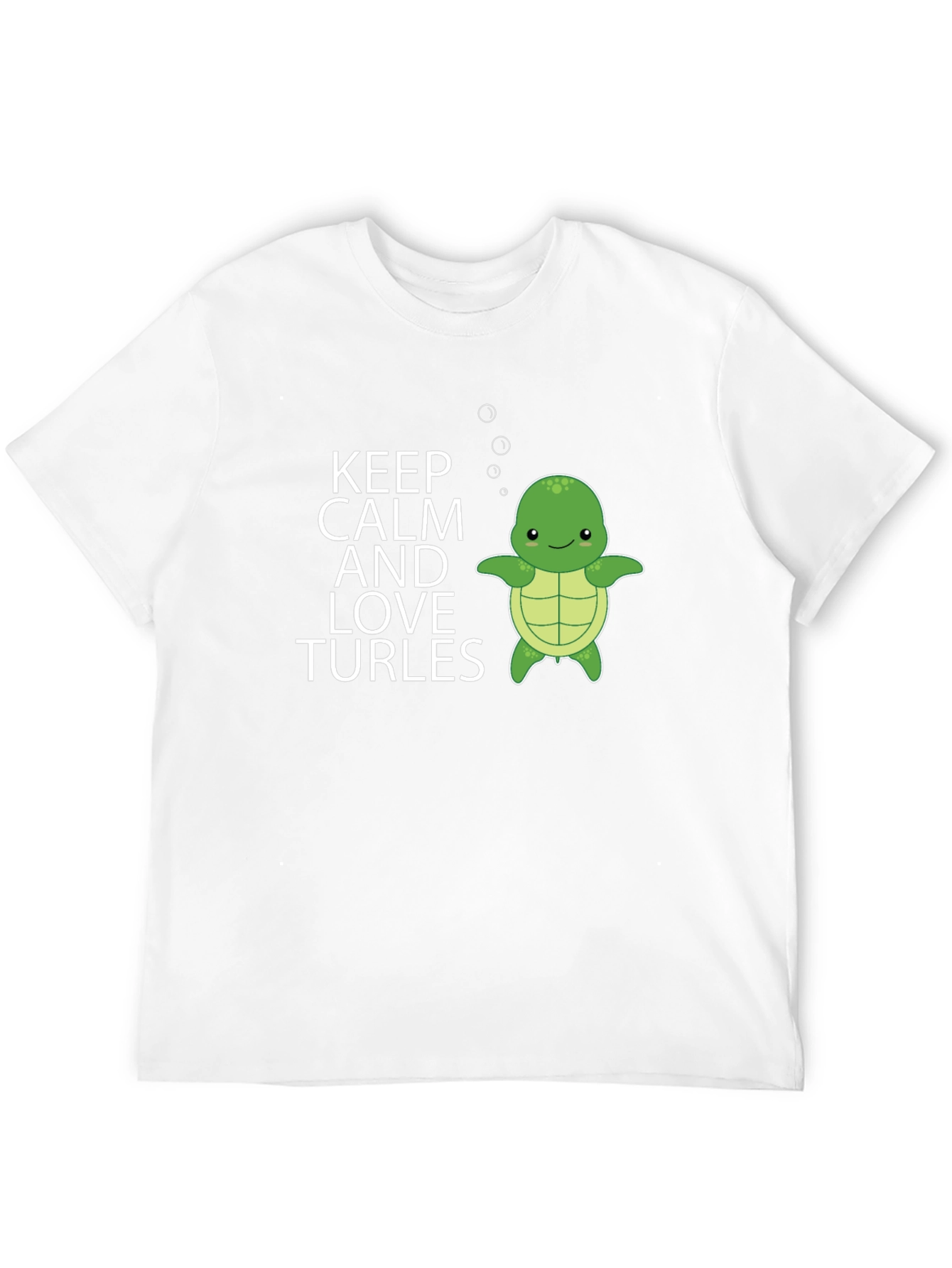 Keep Calm & Love Turtles Mens Black T-Shirt