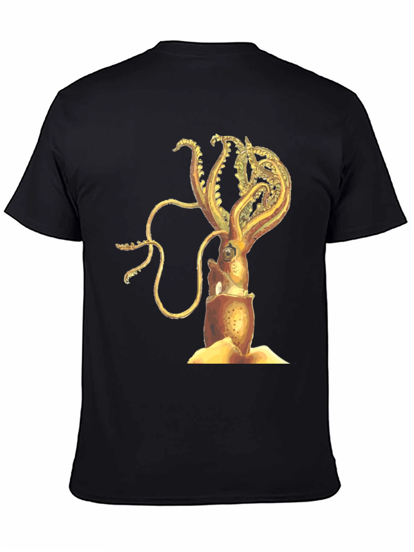 Squid Graphic Tee - Black Cotton Blend