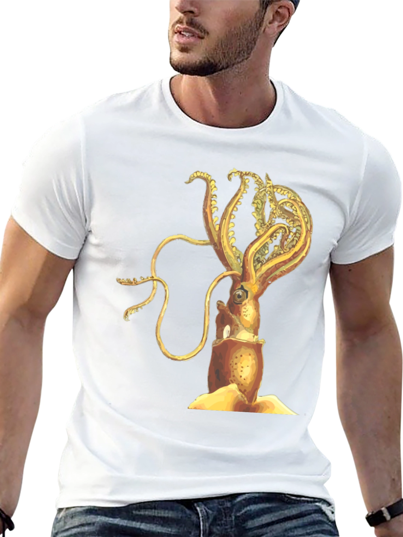 Squid Graphic Tee - Black Cotton Blend