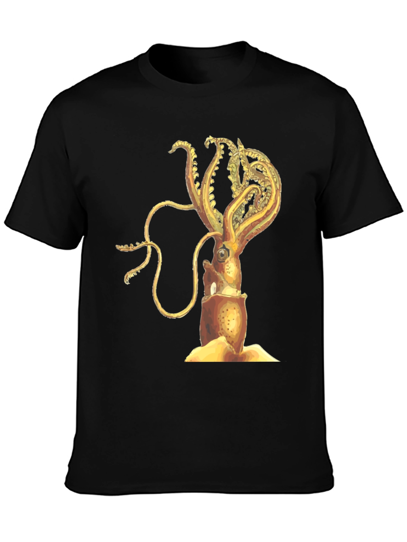 Squid Graphic Tee - Black Cotton Blend