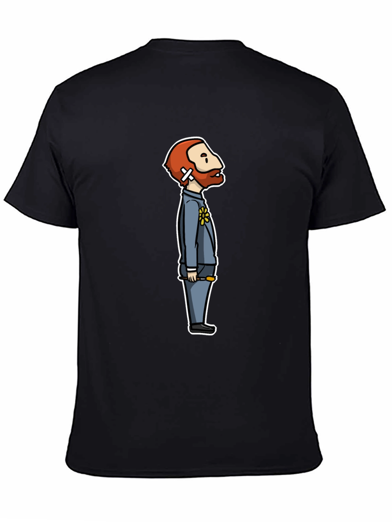 Van Gogh Cartoon Black T-Shirt