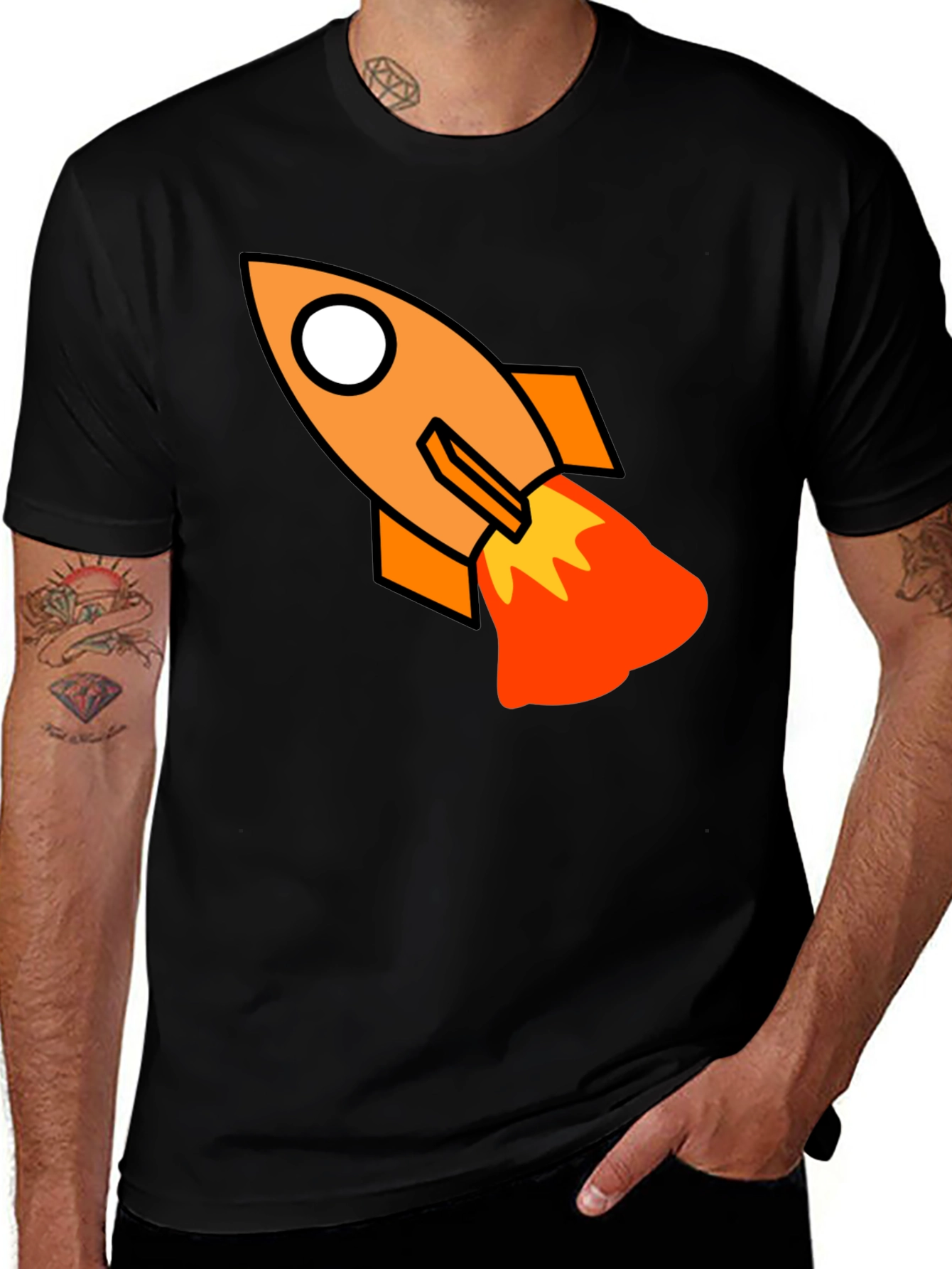 Rocket Graphic Black T-Shirt
