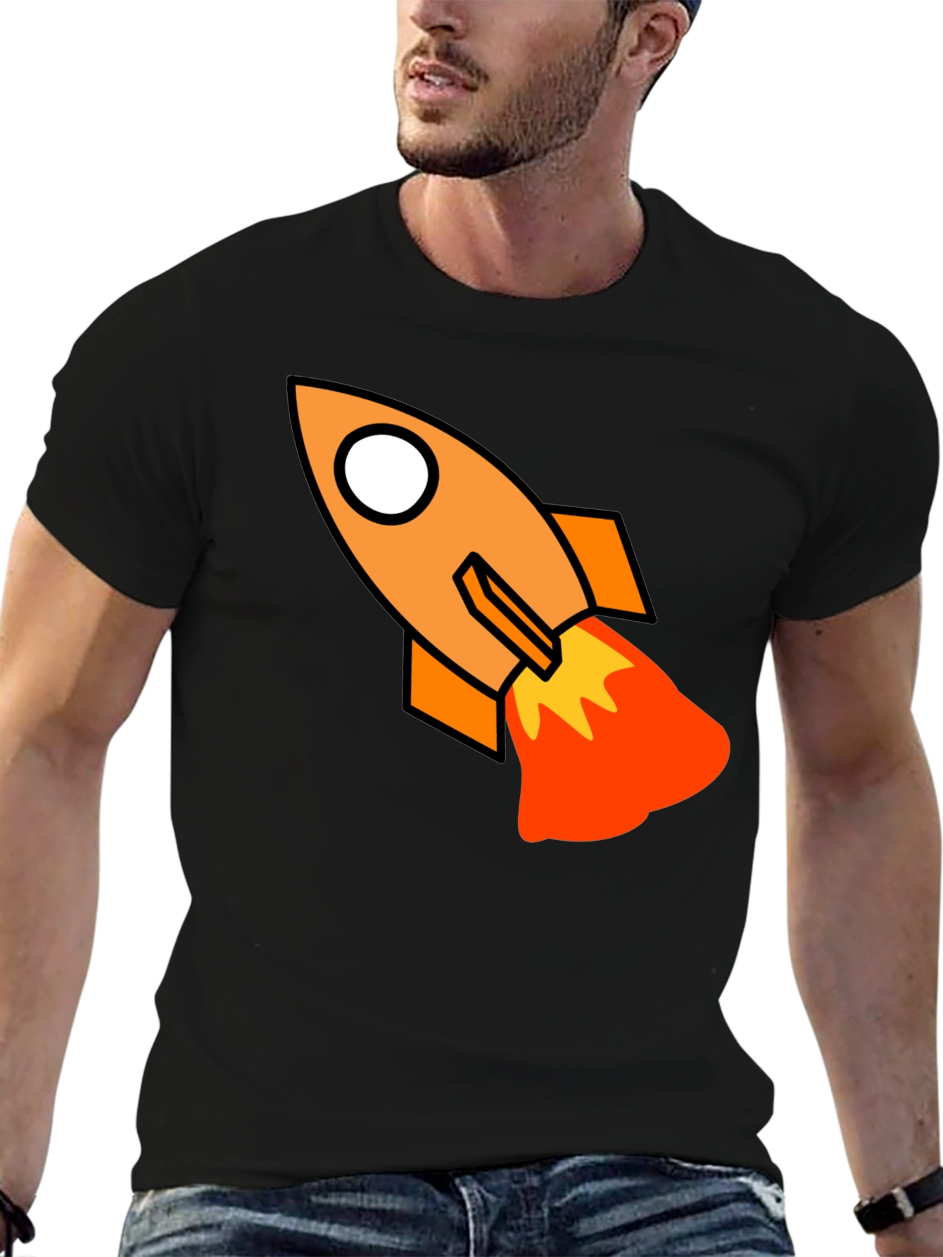 Rocket Graphic Black T-Shirt