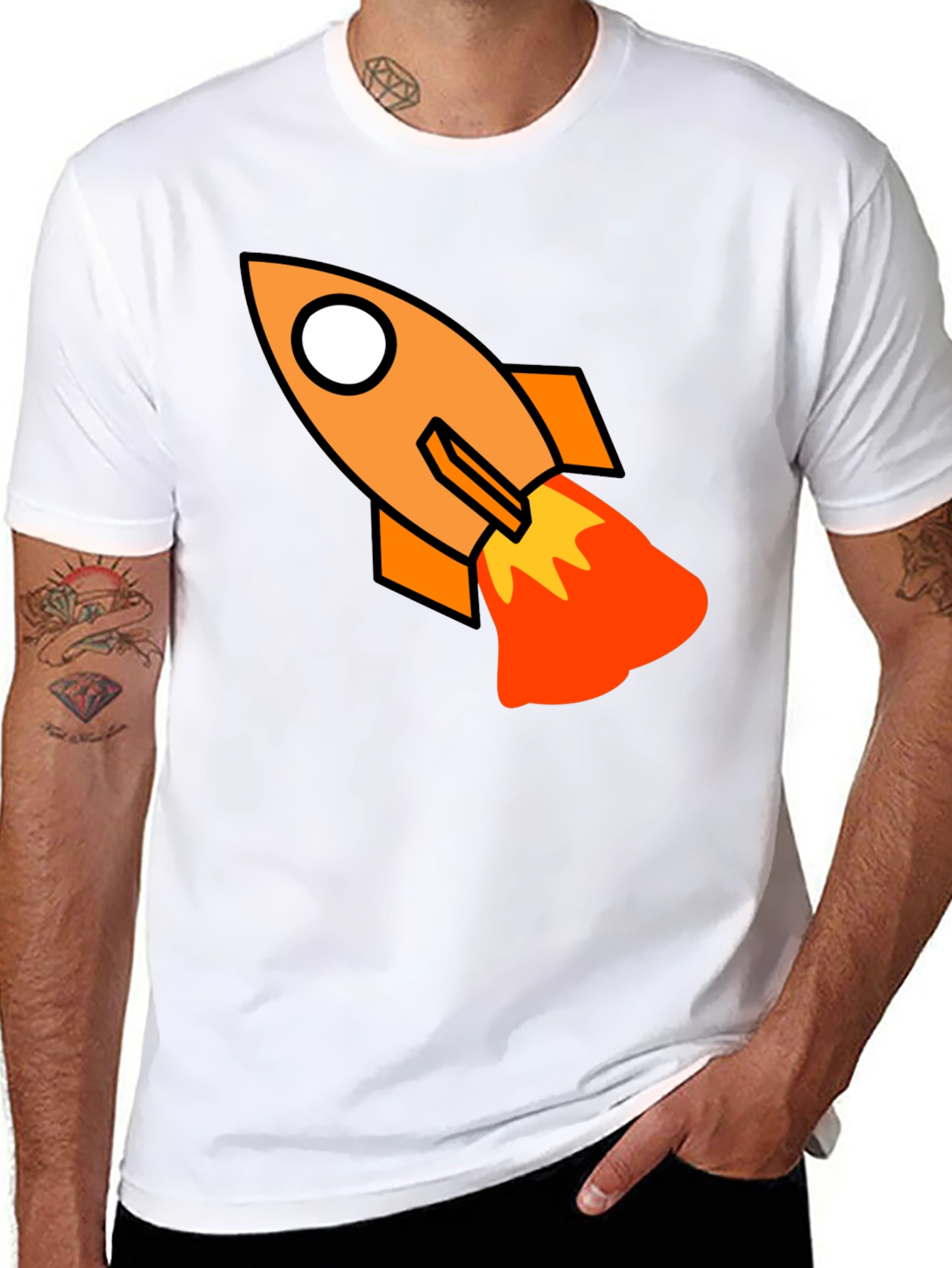 Rocket Graphic Black T-Shirt