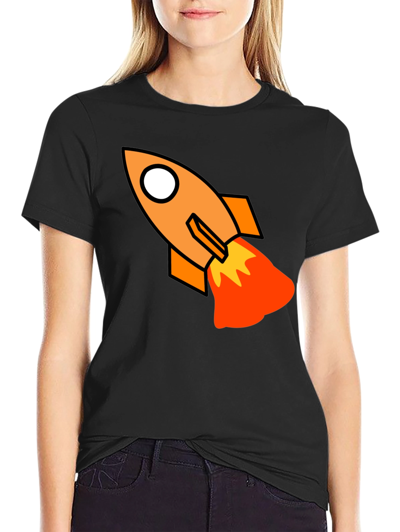 Rocket Graphic Black T-Shirt