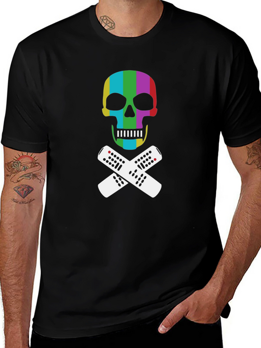 Retro TV Skull T-Shirt - Funny Tee for TV Lovers