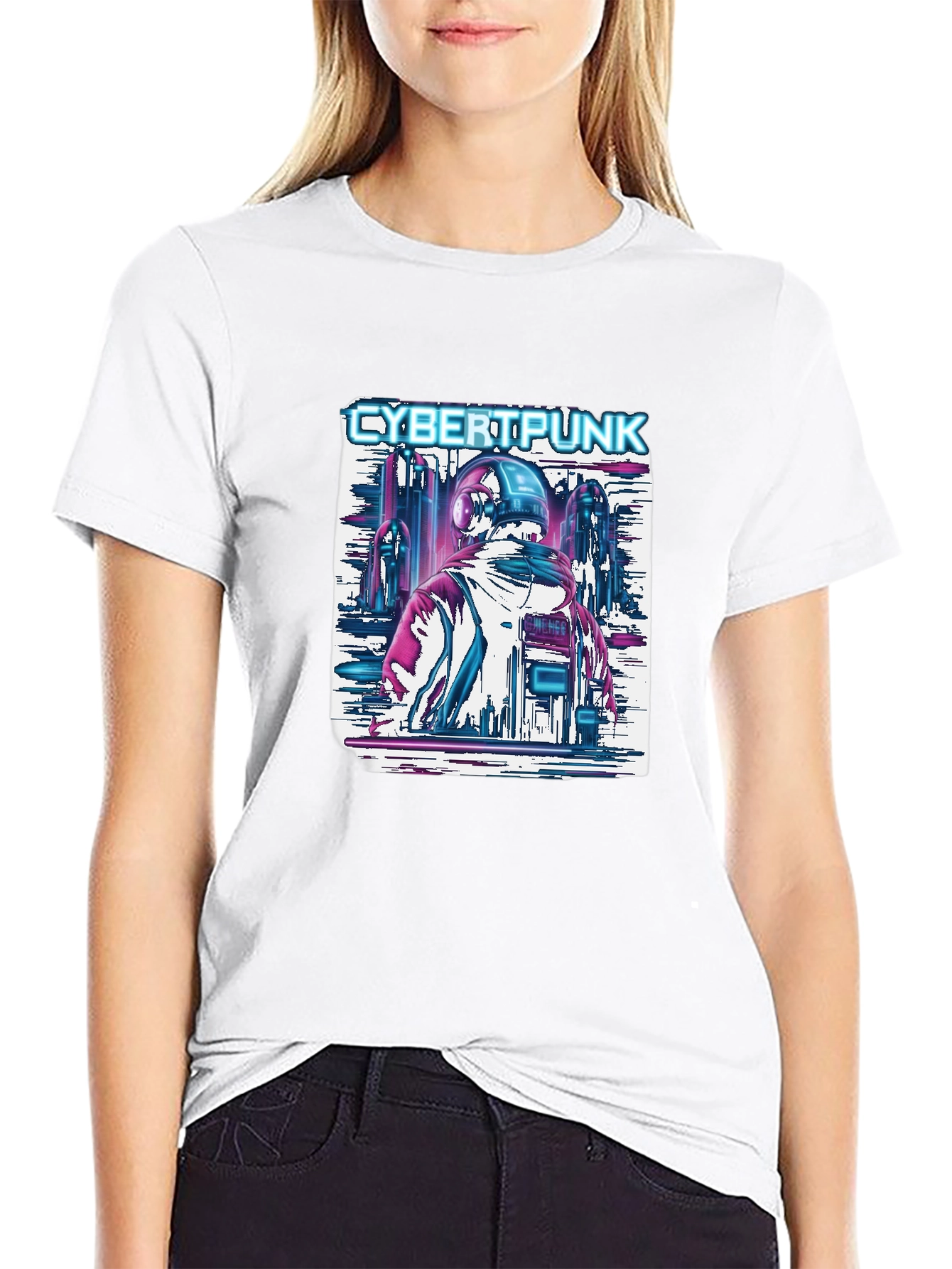 Cyberpunk Cityscape Graphic Tee
