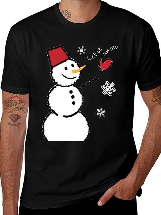 Snowman Graphic Tee - Let it Snow Holiday Shirt