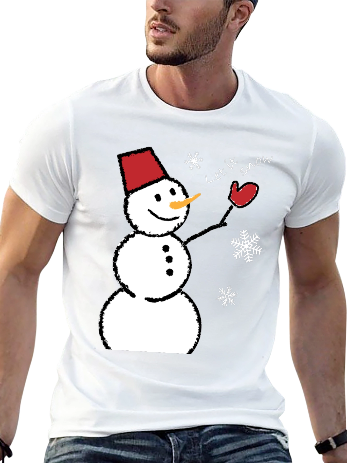 Snowman Graphic Tee - Let it Snow Holiday Shirt