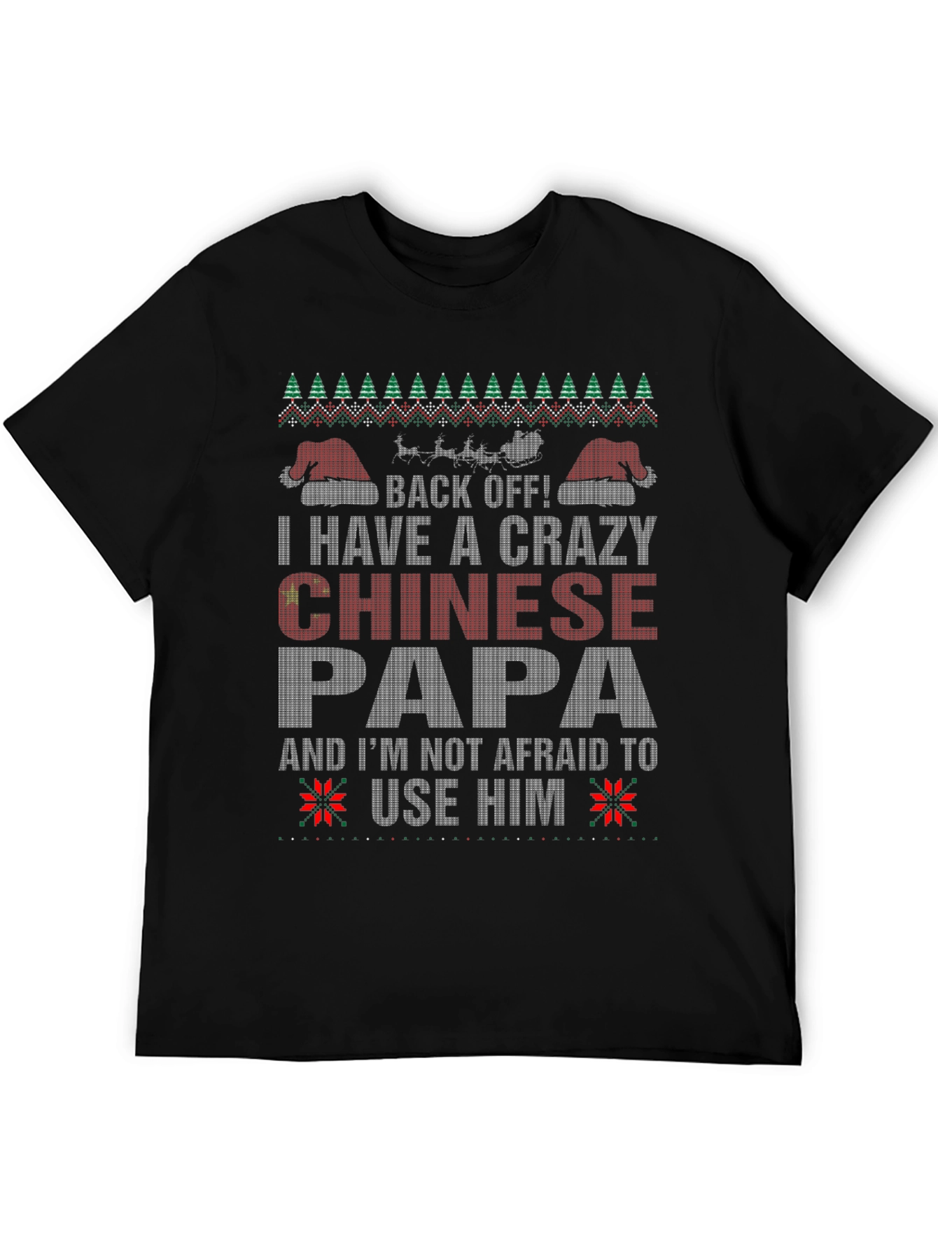 Crazy Chinese Papa Christmas T-Shirt