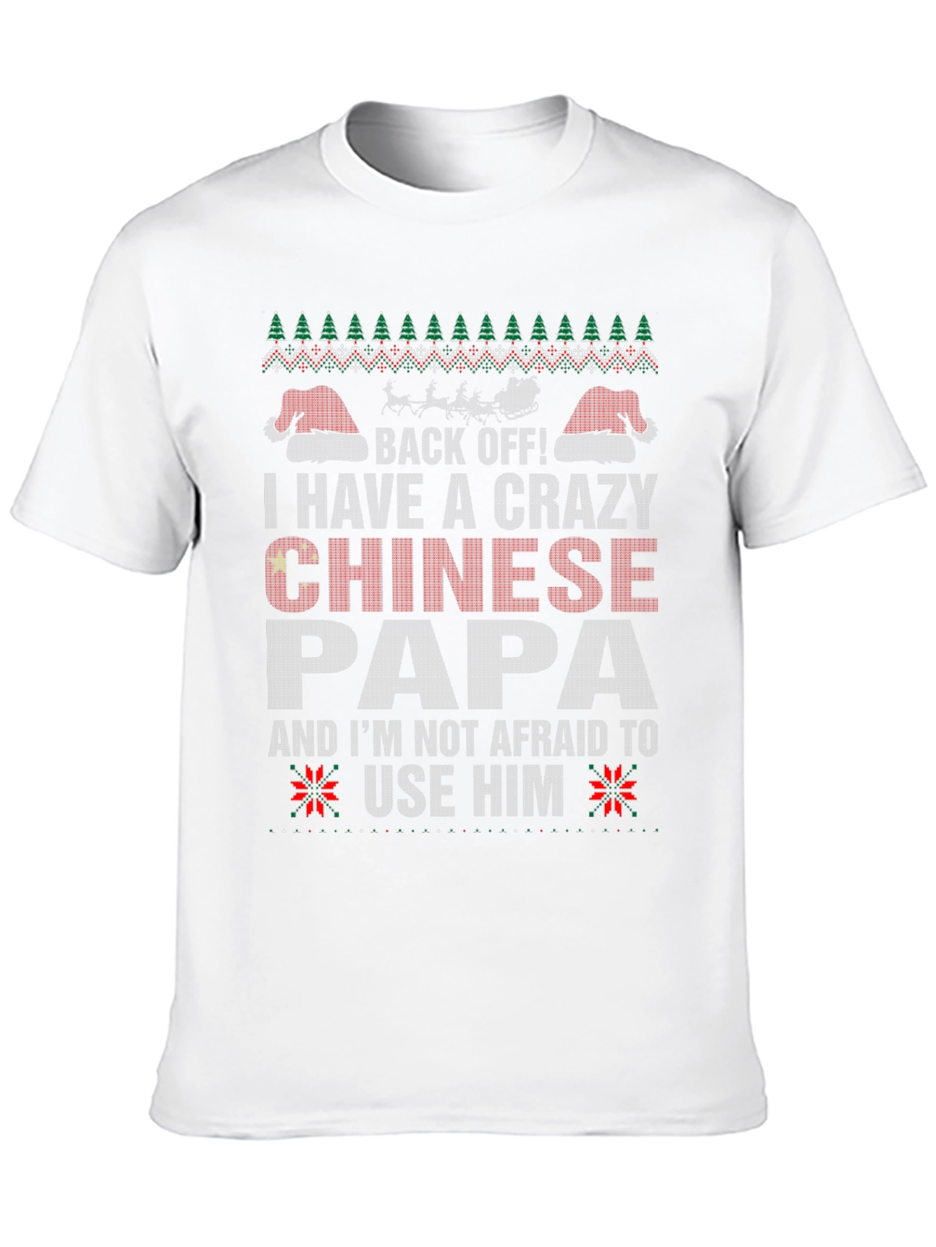 Crazy Chinese Papa Christmas T-Shirt