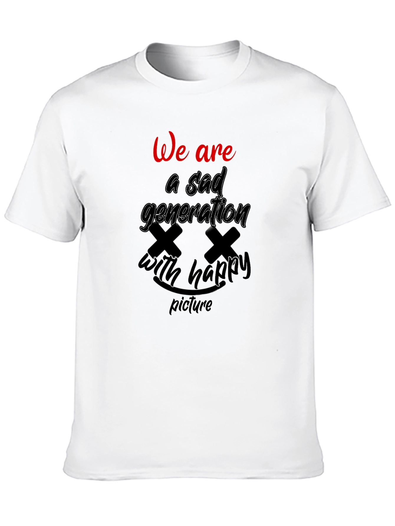 Sad Generation Graphic Tee - Trendy Black T-Shirt
