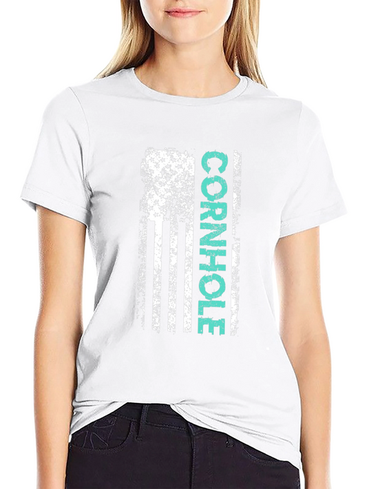 Cornhole Flag Graphic T-Shirt - Bean Bag Toss Tee