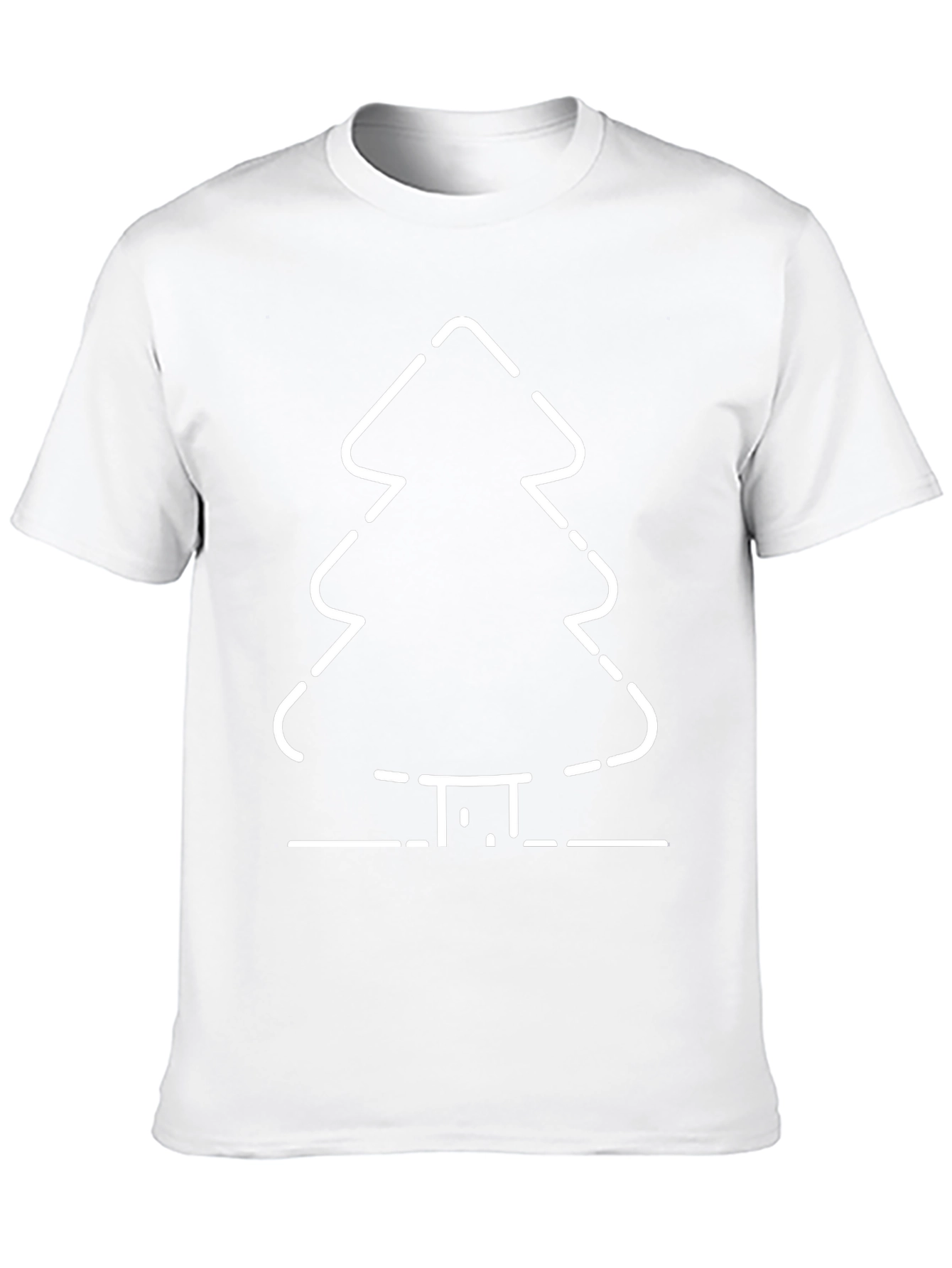 Minimalist Christmas Tree Graphic Tee - Black