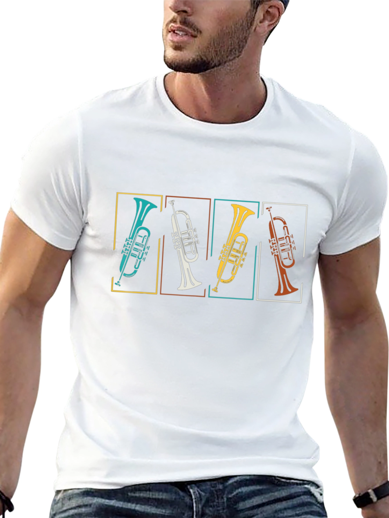 Retro Trumpet Tee - Music Lovers Gift