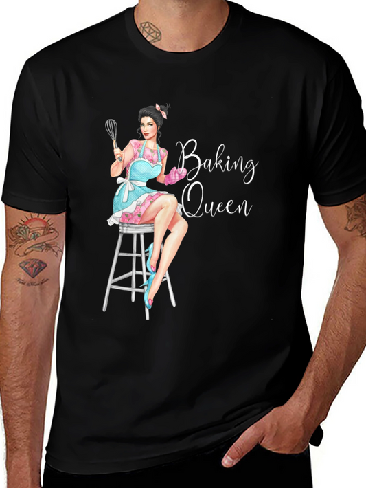 Baking Queen Graphic T-Shirt - Womens Fashion Tee