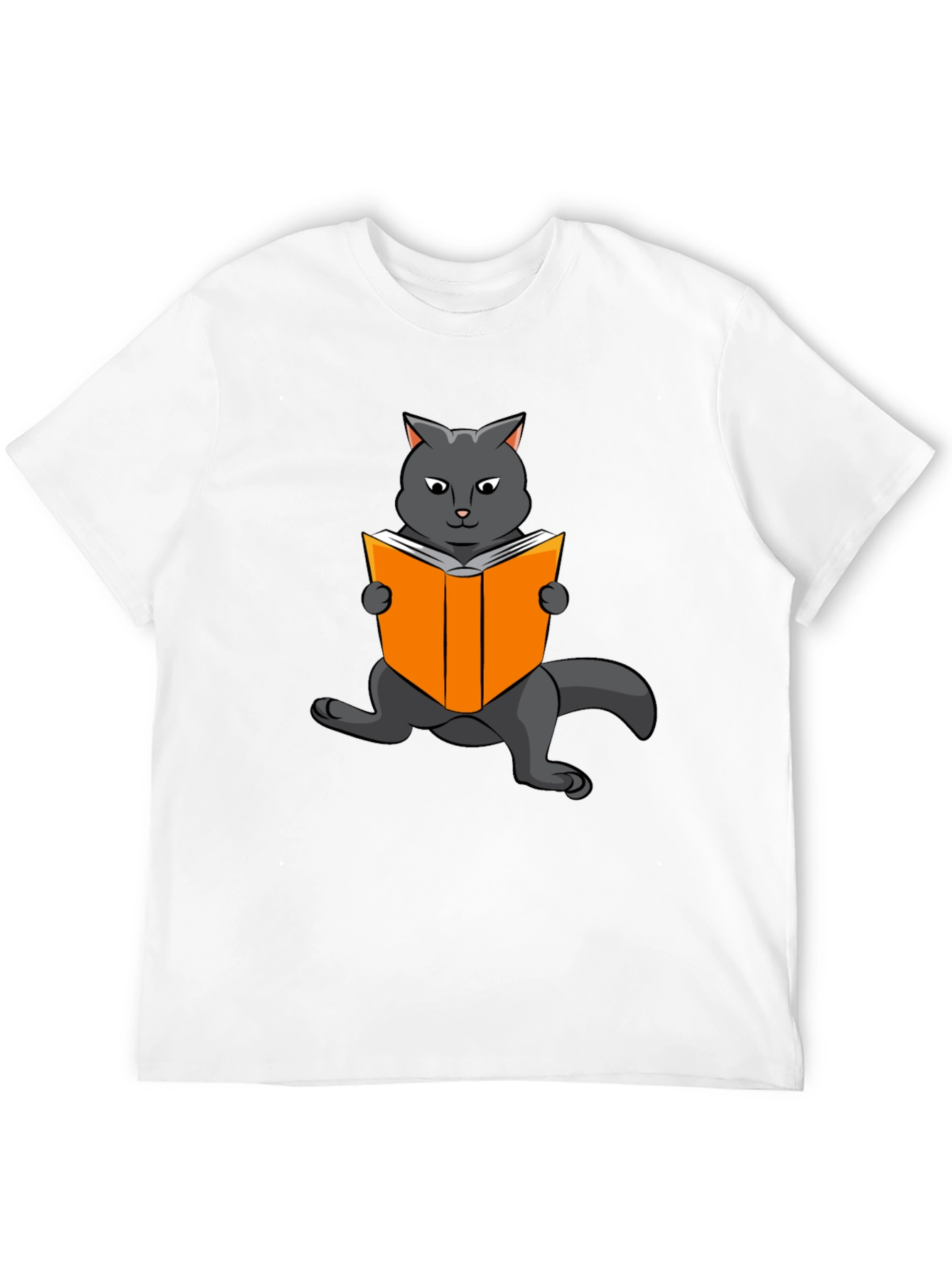 Cat Reading Book Graphic T-Shirt