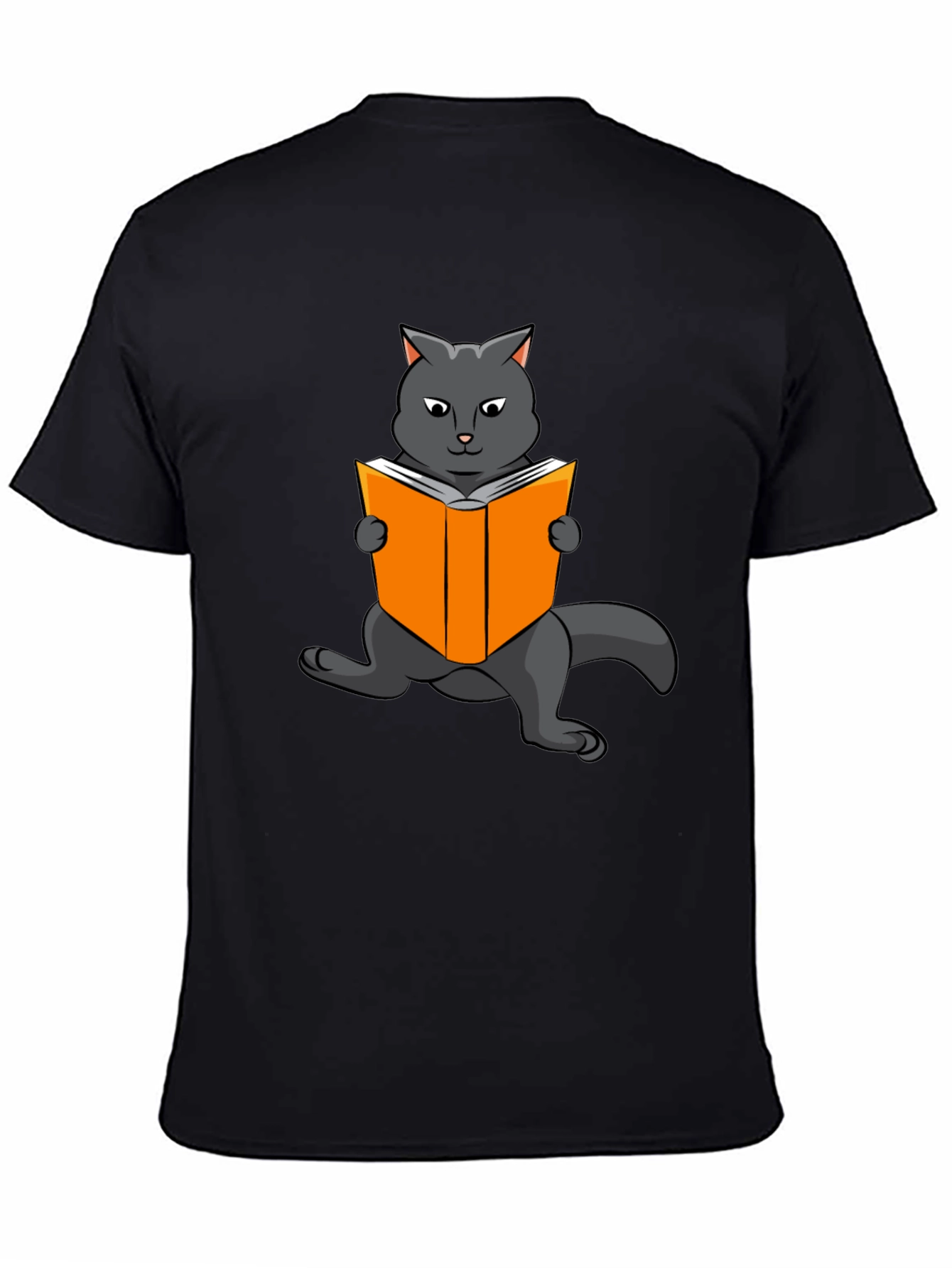 Cat Reading Book Graphic T-Shirt