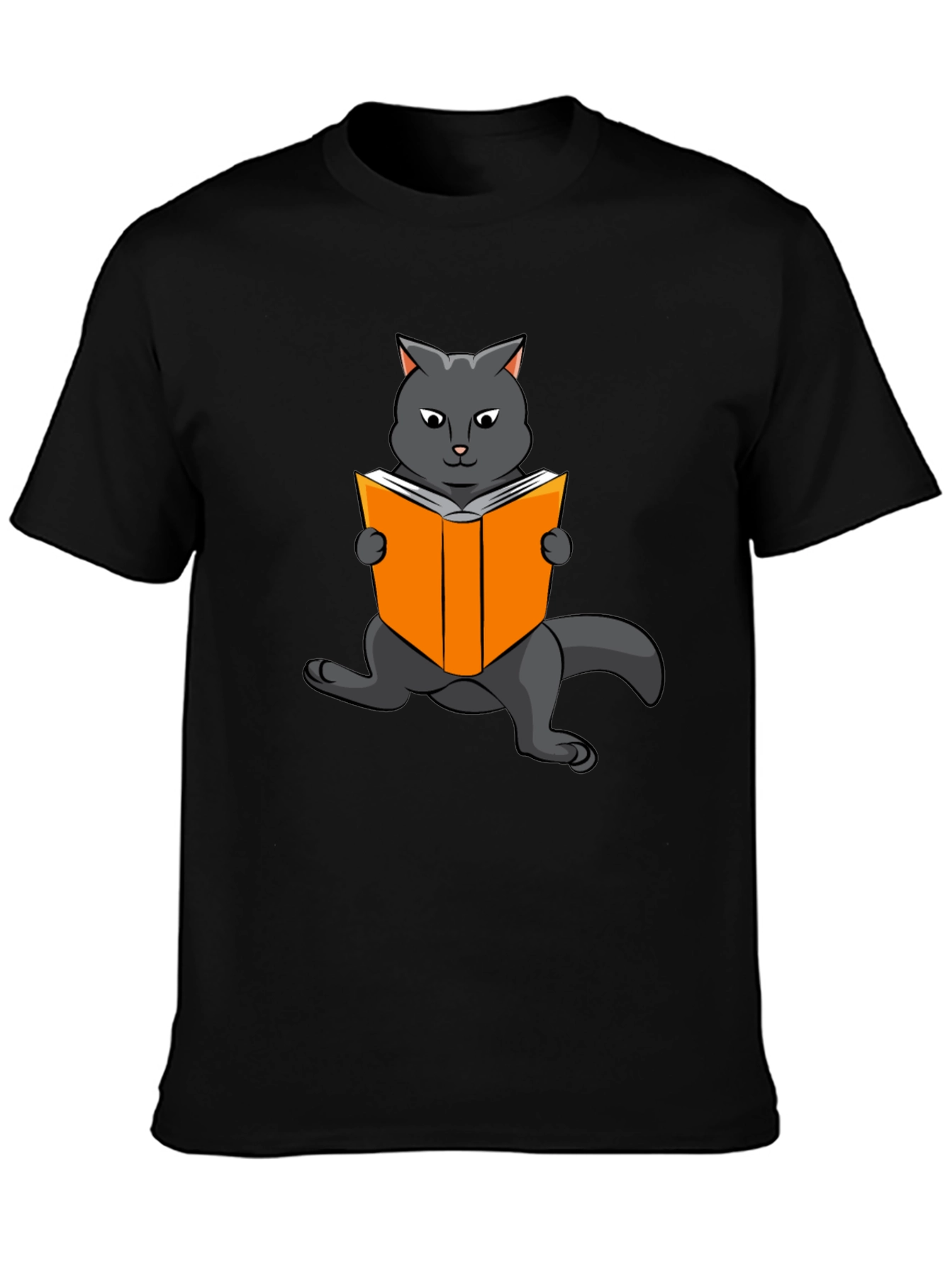 Cat Reading Book Graphic T-Shirt