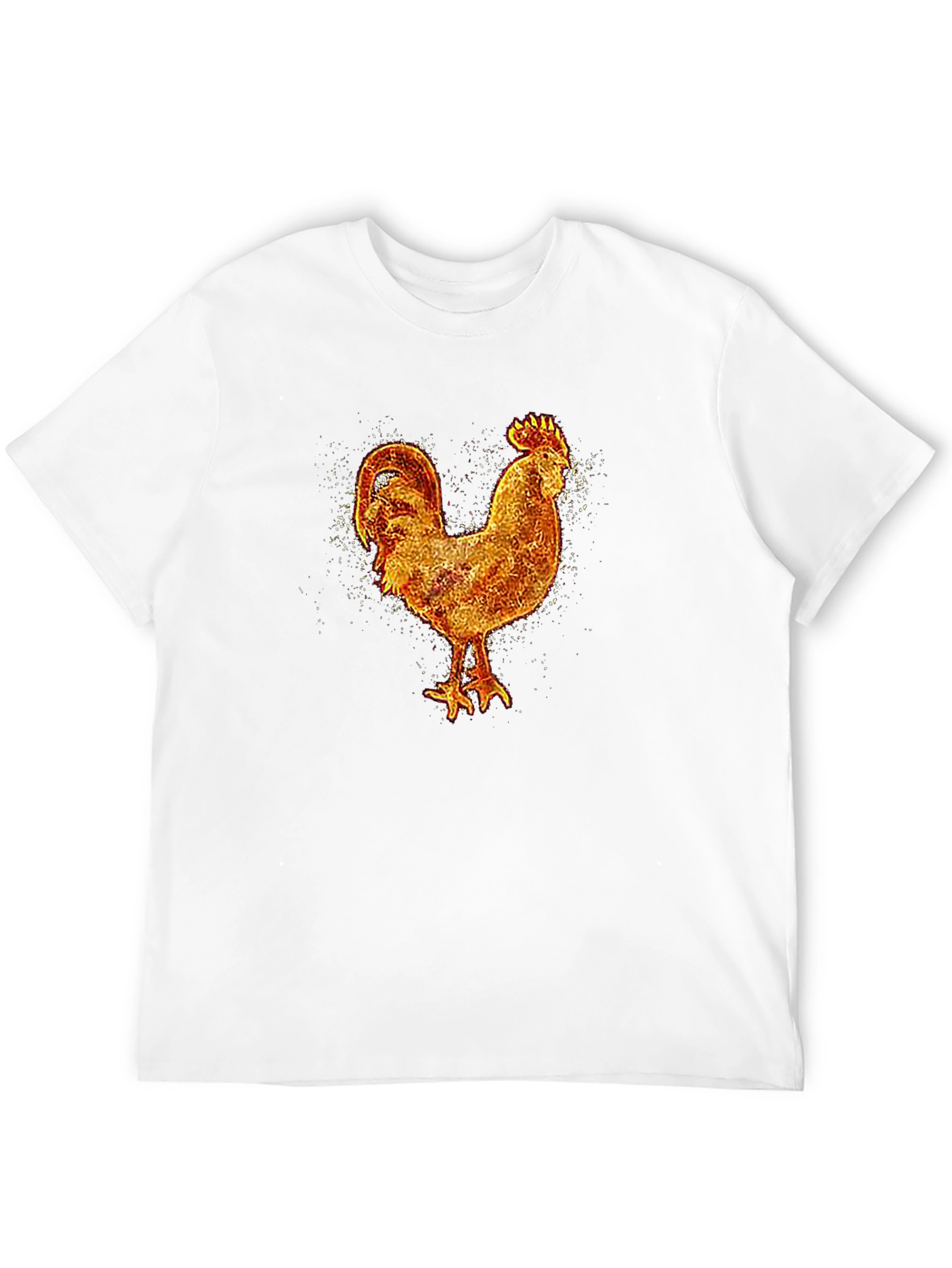 Fiery Rooster Graphic Tee - Black Cotton T-Shirt