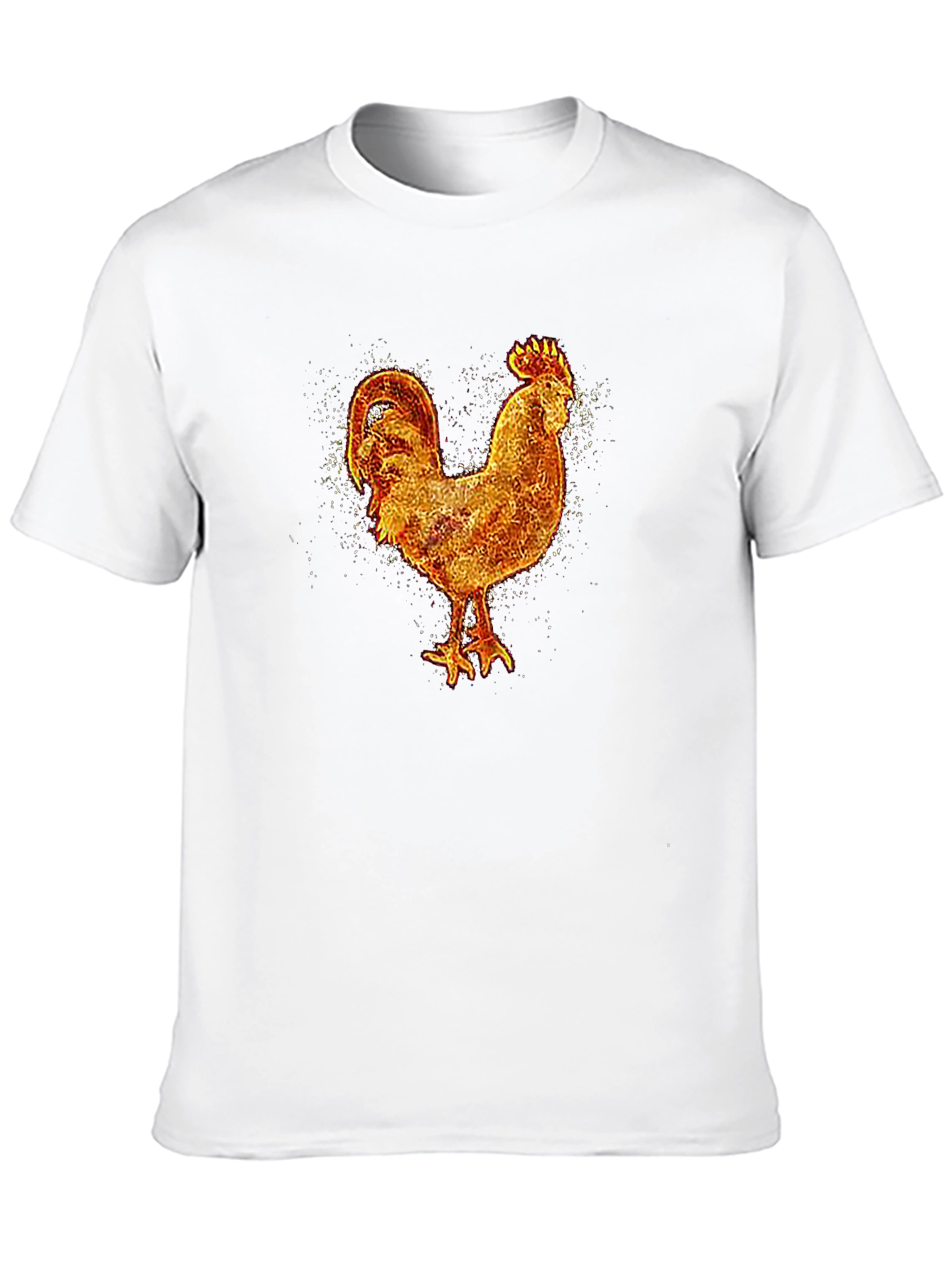 Fiery Rooster Graphic Tee - Black Cotton T-Shirt
