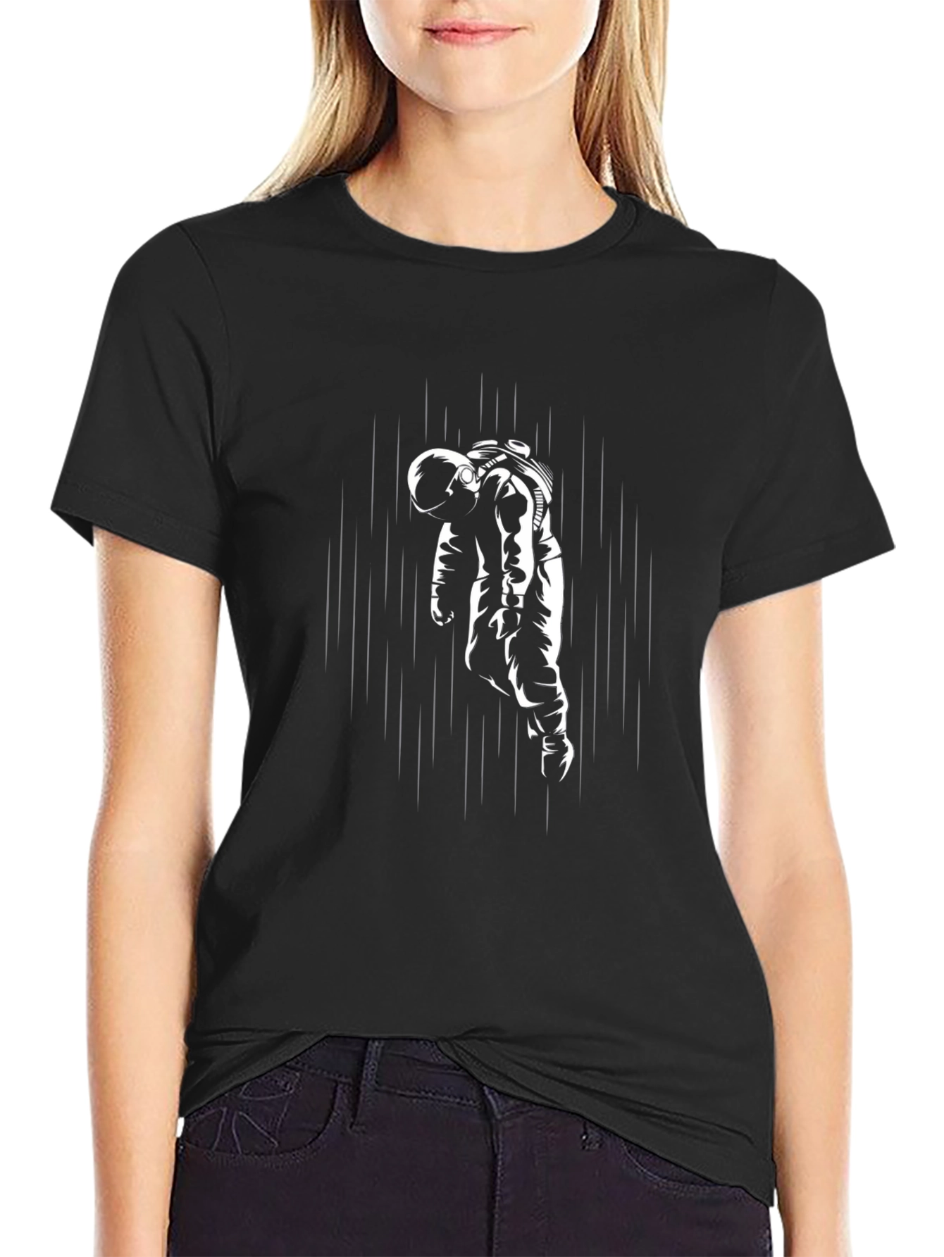 Astronaut Graphic Tee - Premium Black T-Shirt
