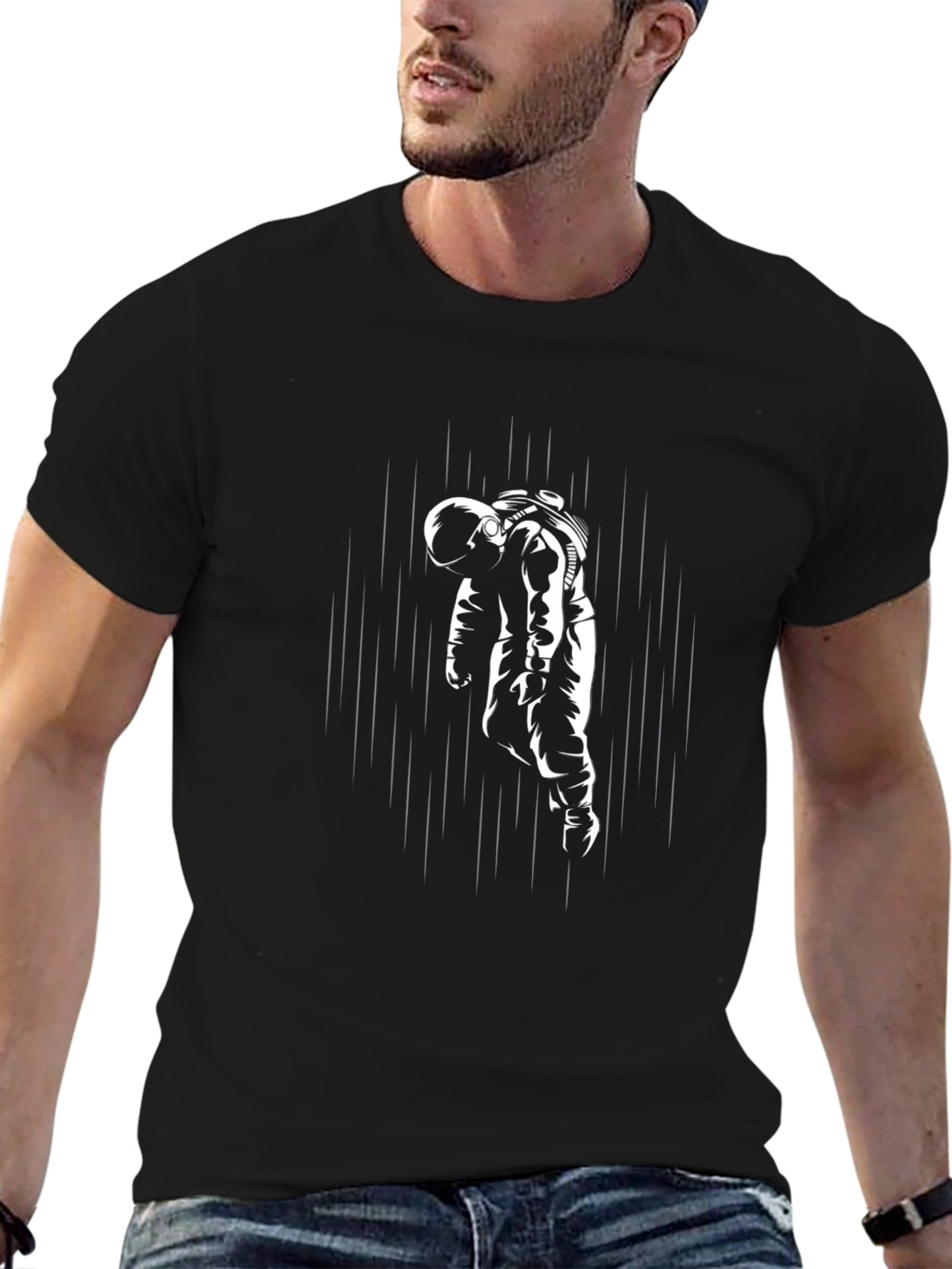 Astronaut Graphic Tee - Premium Black T-Shirt