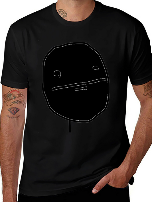 Abstract Face Graphic Black T-Shirt