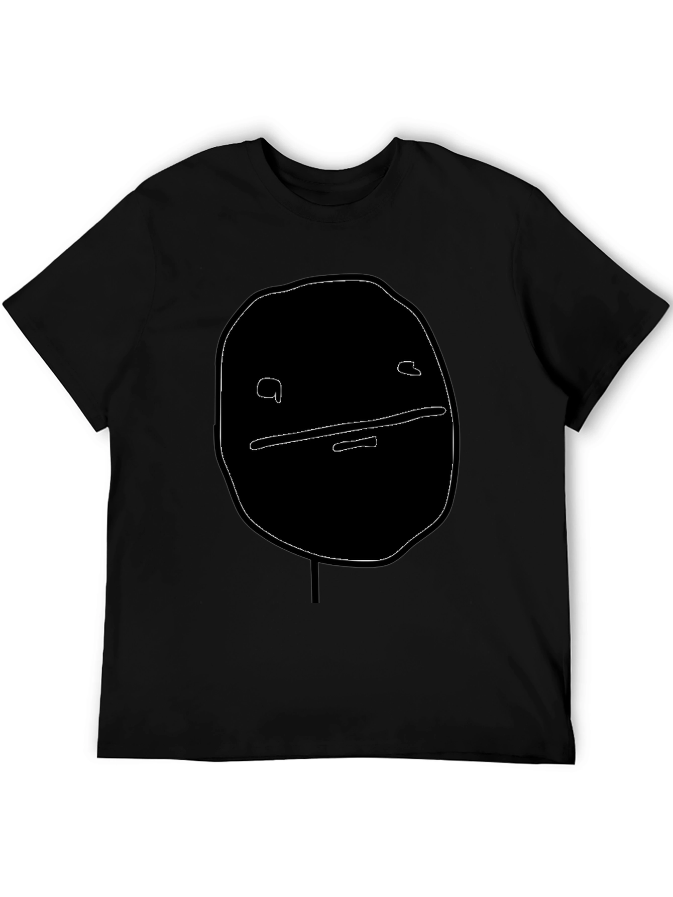 Abstract Face Graphic Black T-Shirt