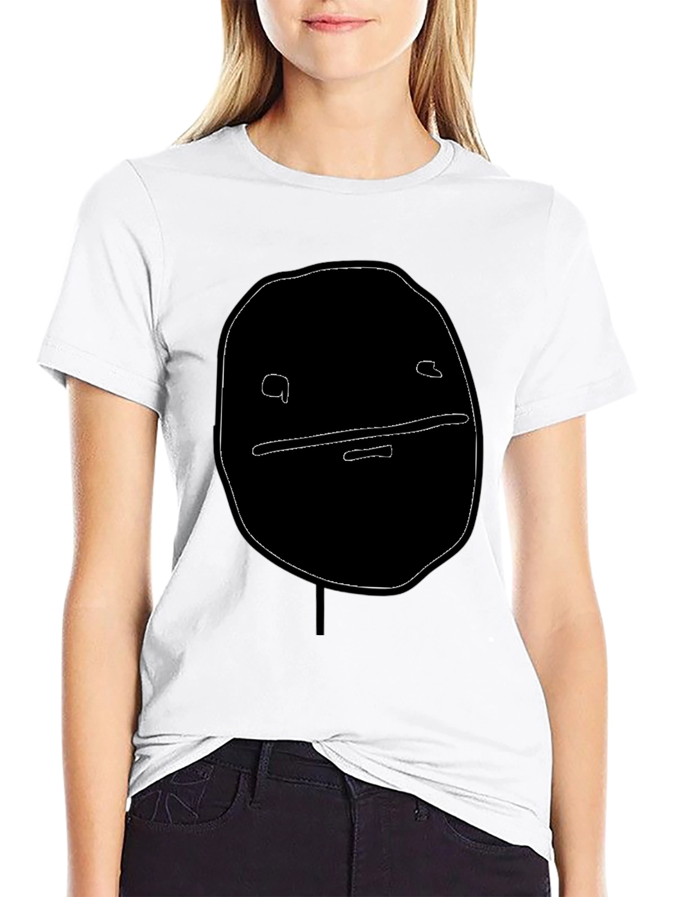 Abstract Face Graphic Black T-Shirt