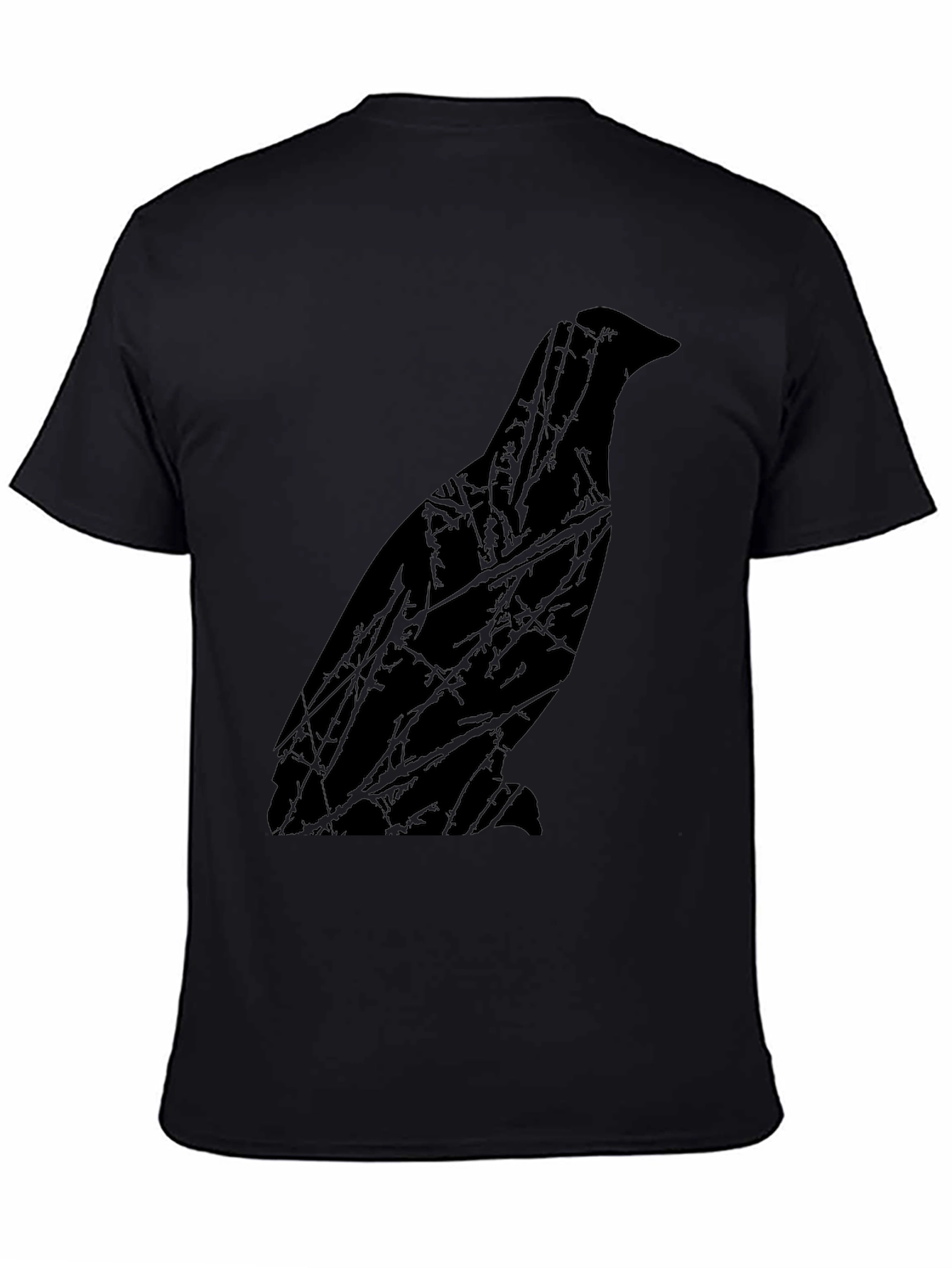 Raven Silhouette Graphic Tee - Mens Black T-Shirt