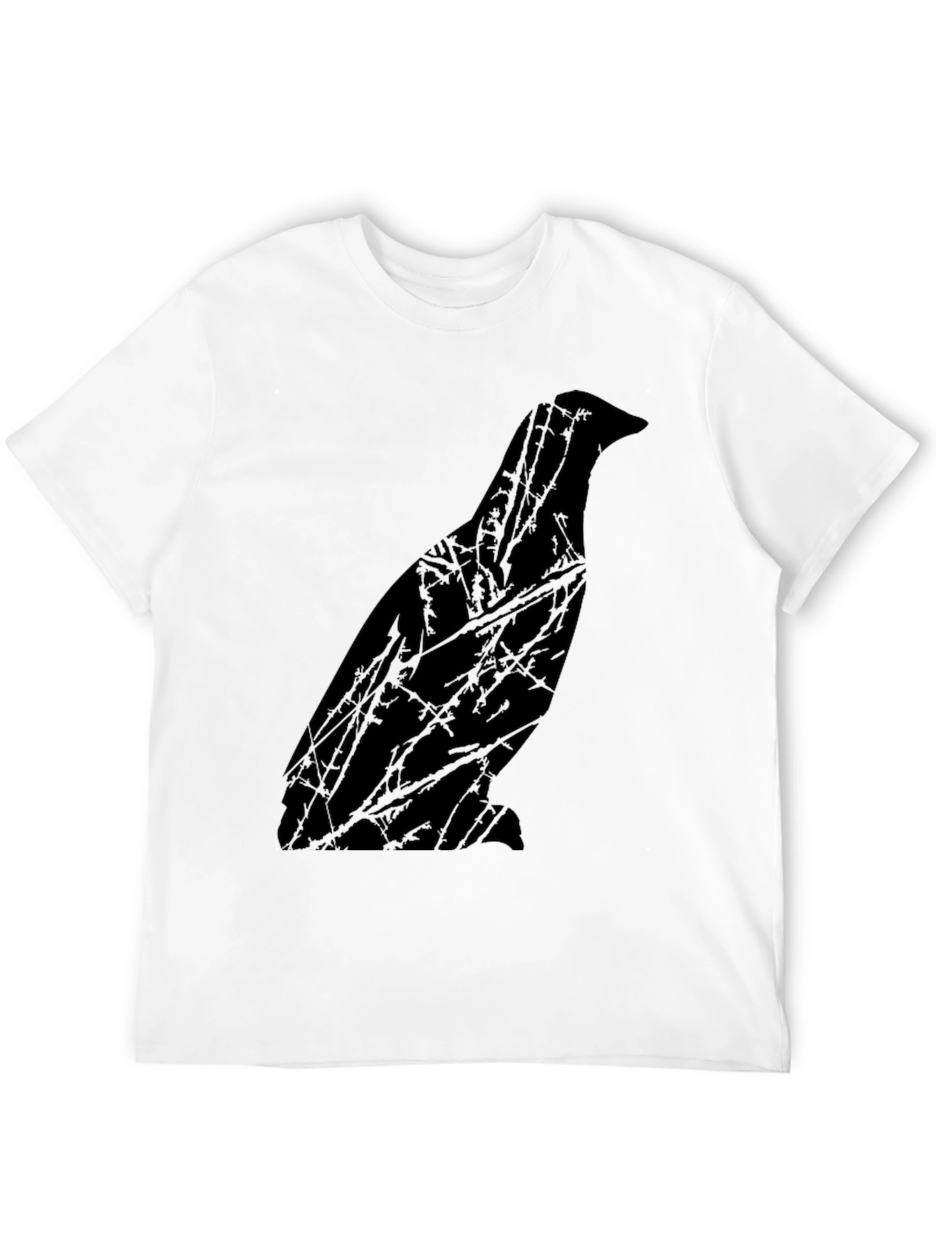 Raven Silhouette Graphic Tee - Mens Black T-Shirt