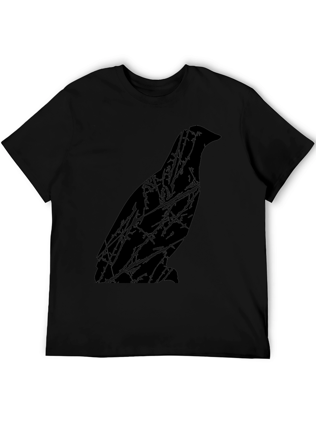 Raven Silhouette Graphic Tee - Mens Black T-Shirt