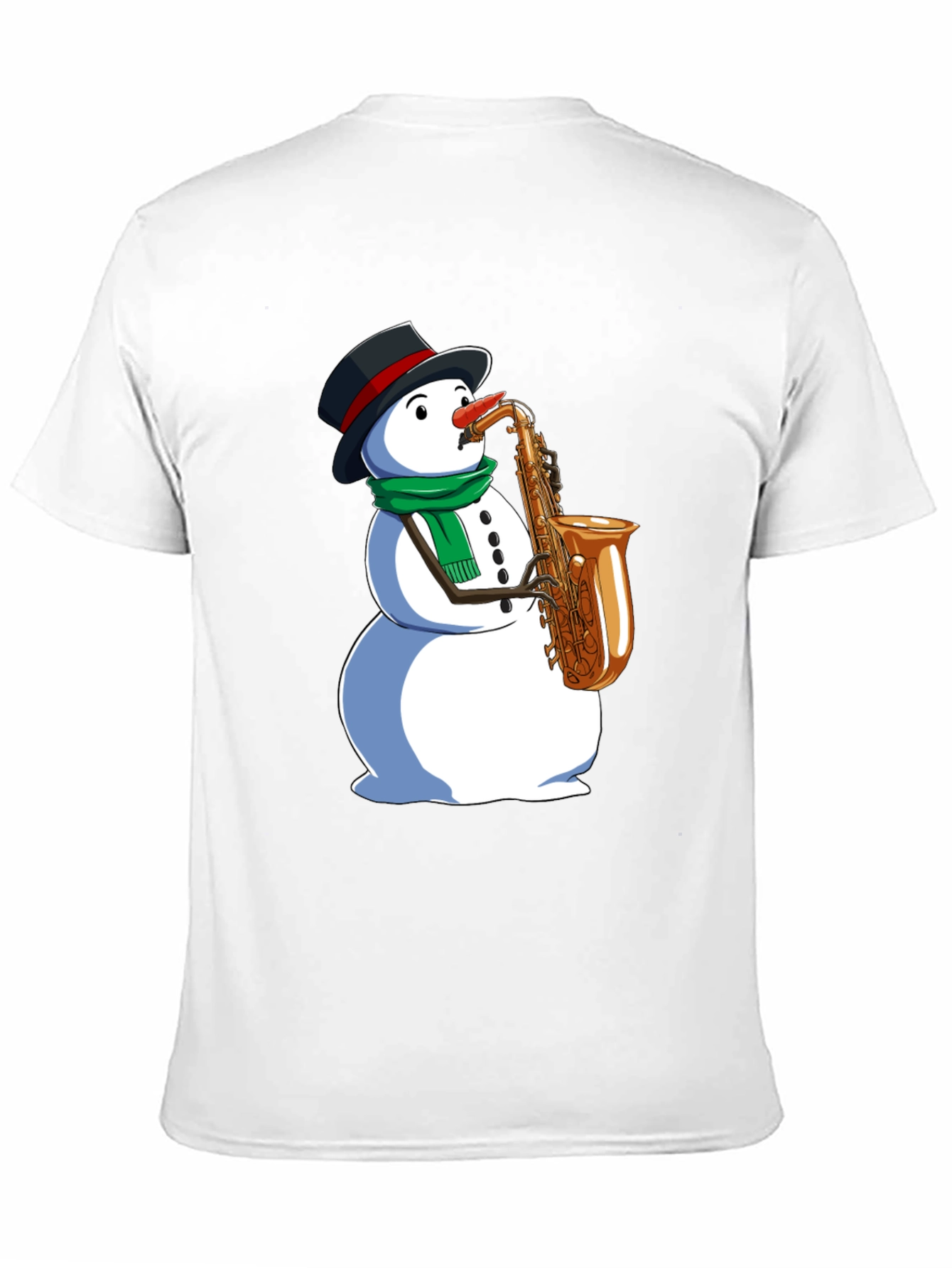 Snowman Saxophone Graphic Tee - Holiday Style