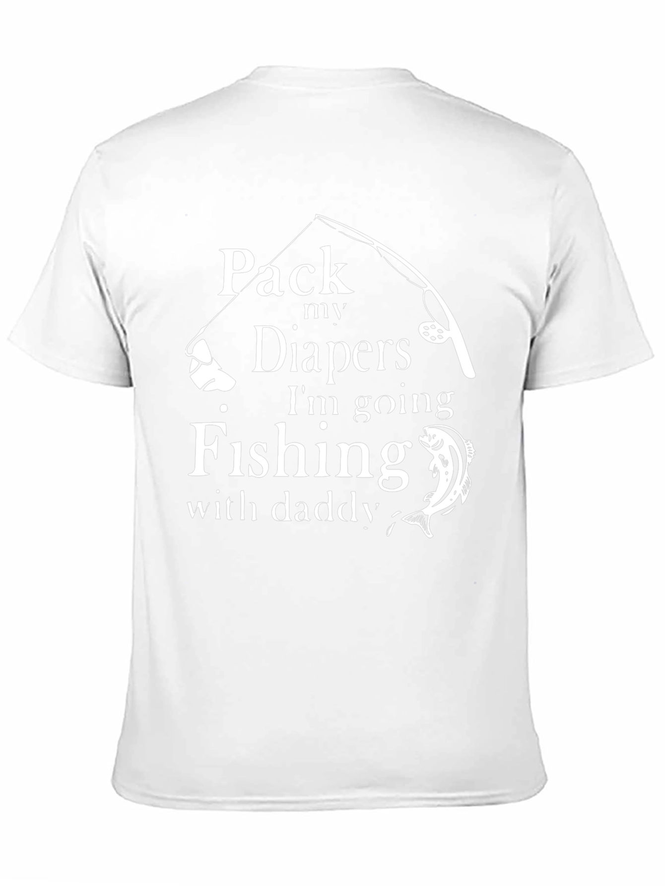 Pack My Diapers Fishing with Daddy Black T-Shirt