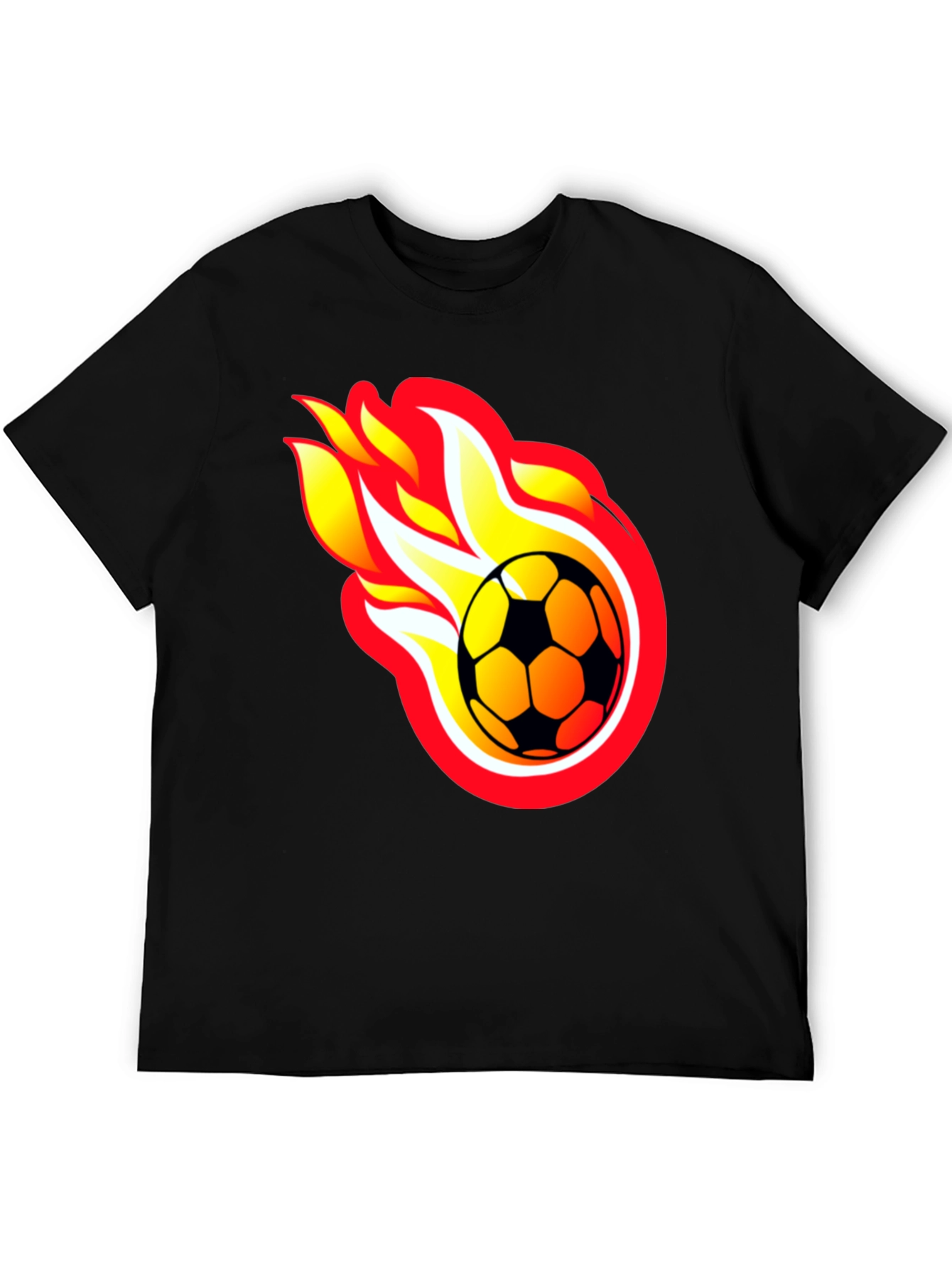 Flaming Soccer Ball Graphic Tee
