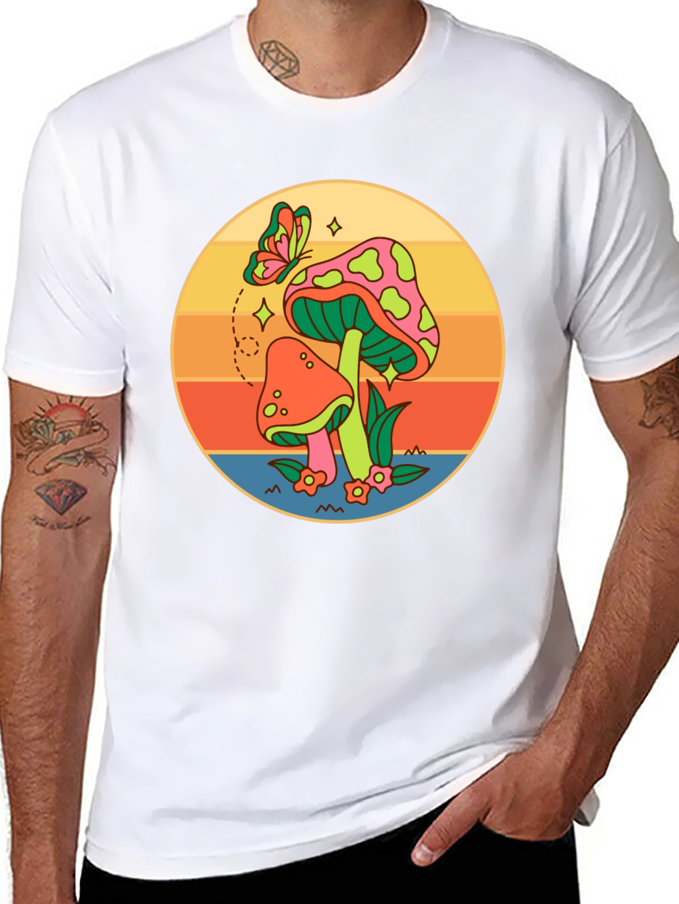 Retro Mushroom T-Shirt - Groovy Psychedelic Design
