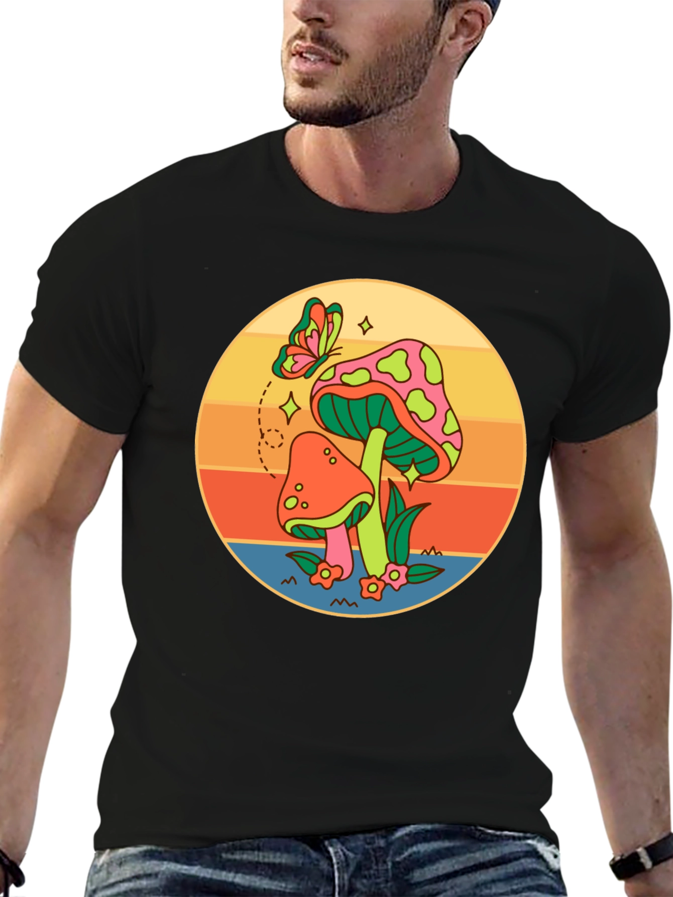Retro Mushroom T-Shirt - Groovy Psychedelic Design