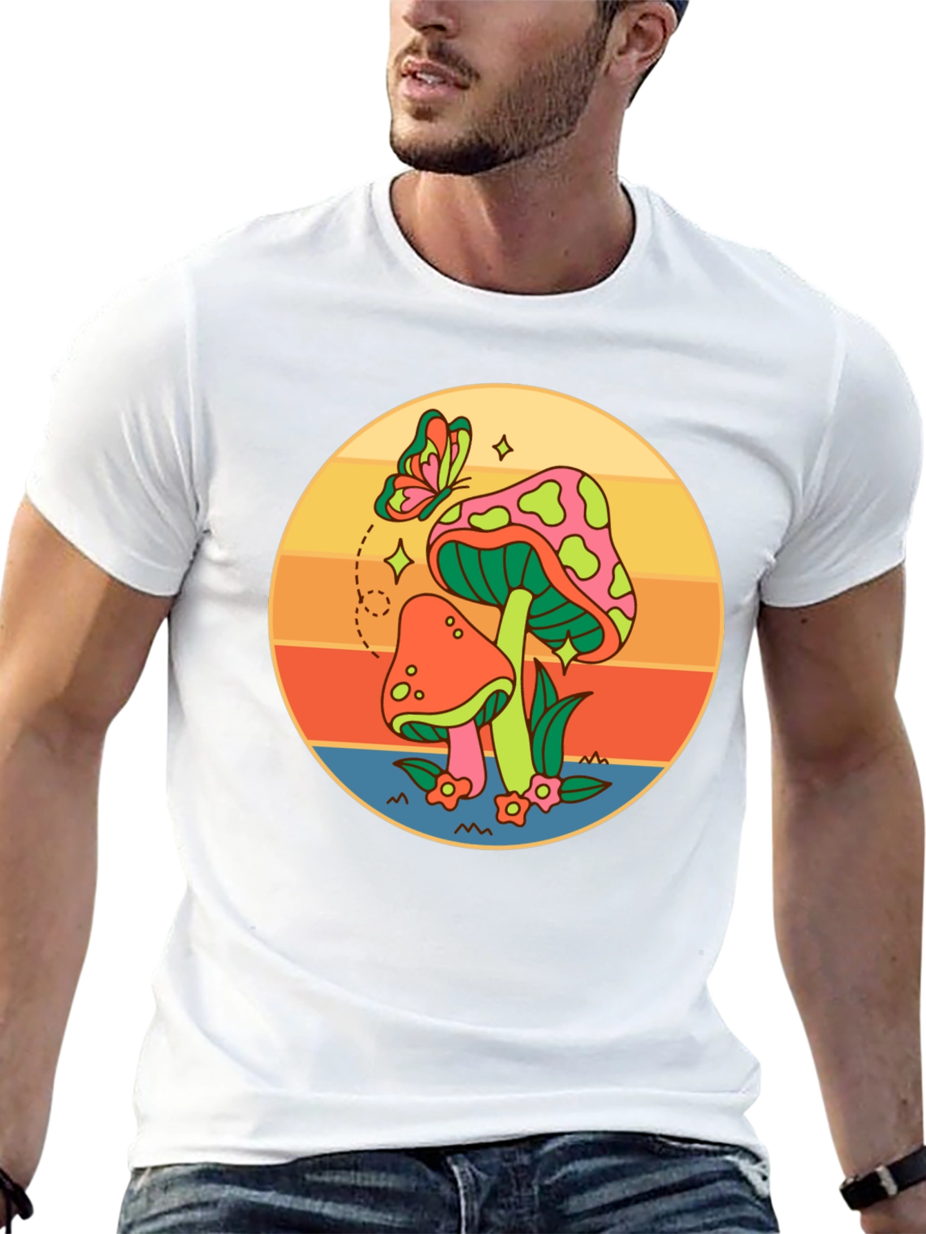 Retro Mushroom T-Shirt - Groovy Psychedelic Design