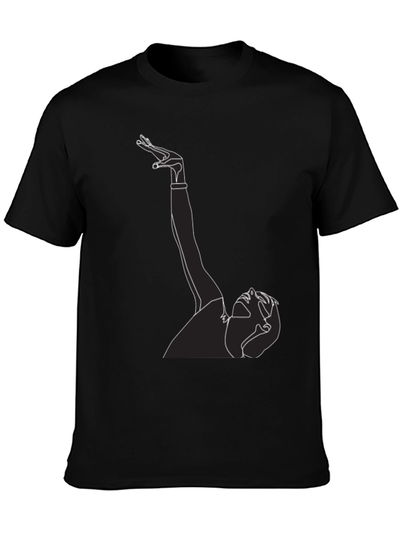 Abstract Line Art Graphic Tee - Unisex Black T-Shirt