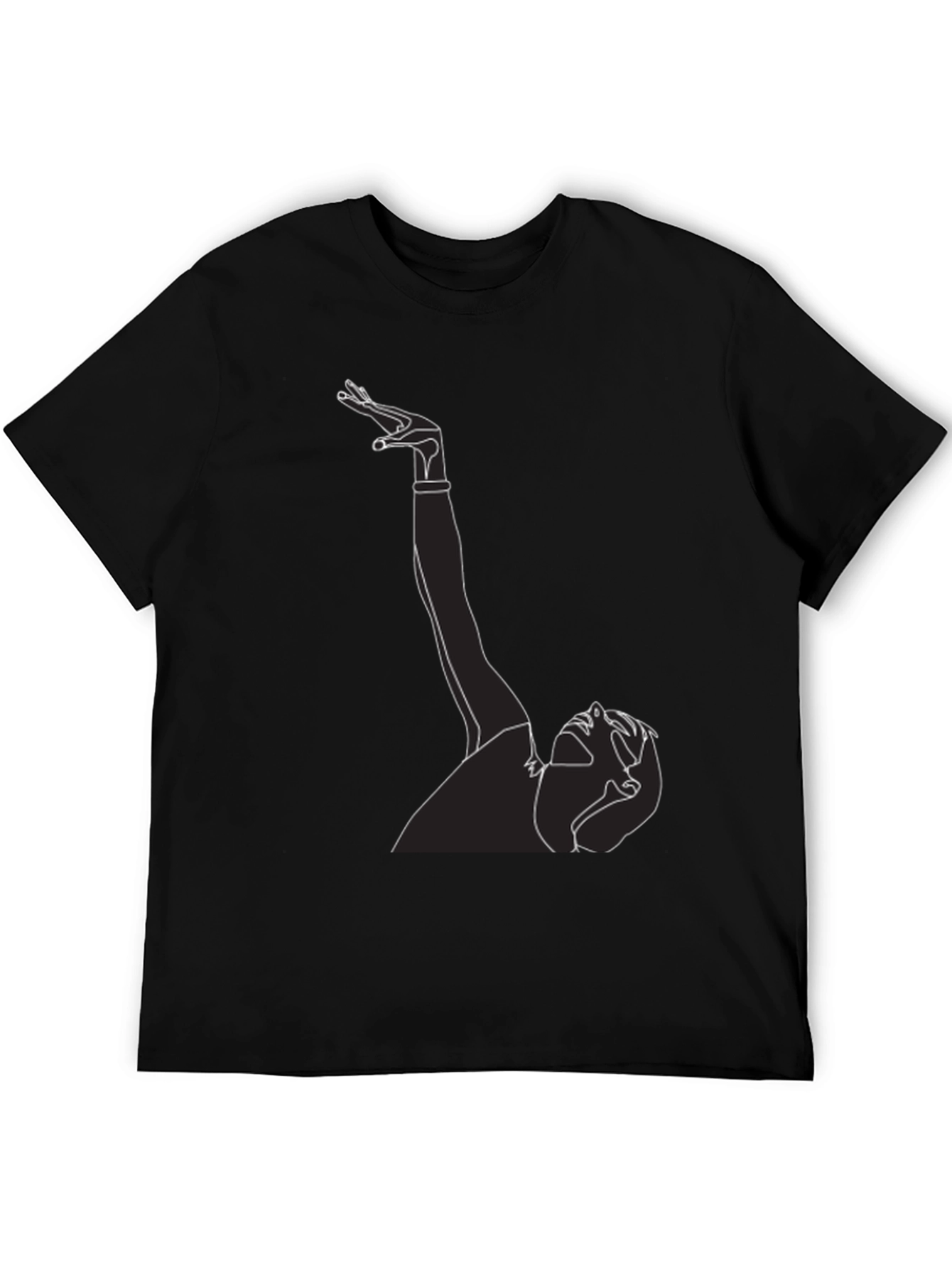 Abstract Line Art Graphic Tee - Unisex Black T-Shirt