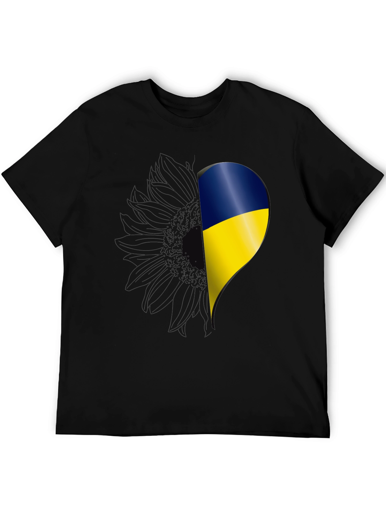 Ukraine Flag Sunflower Heart T-Shirt