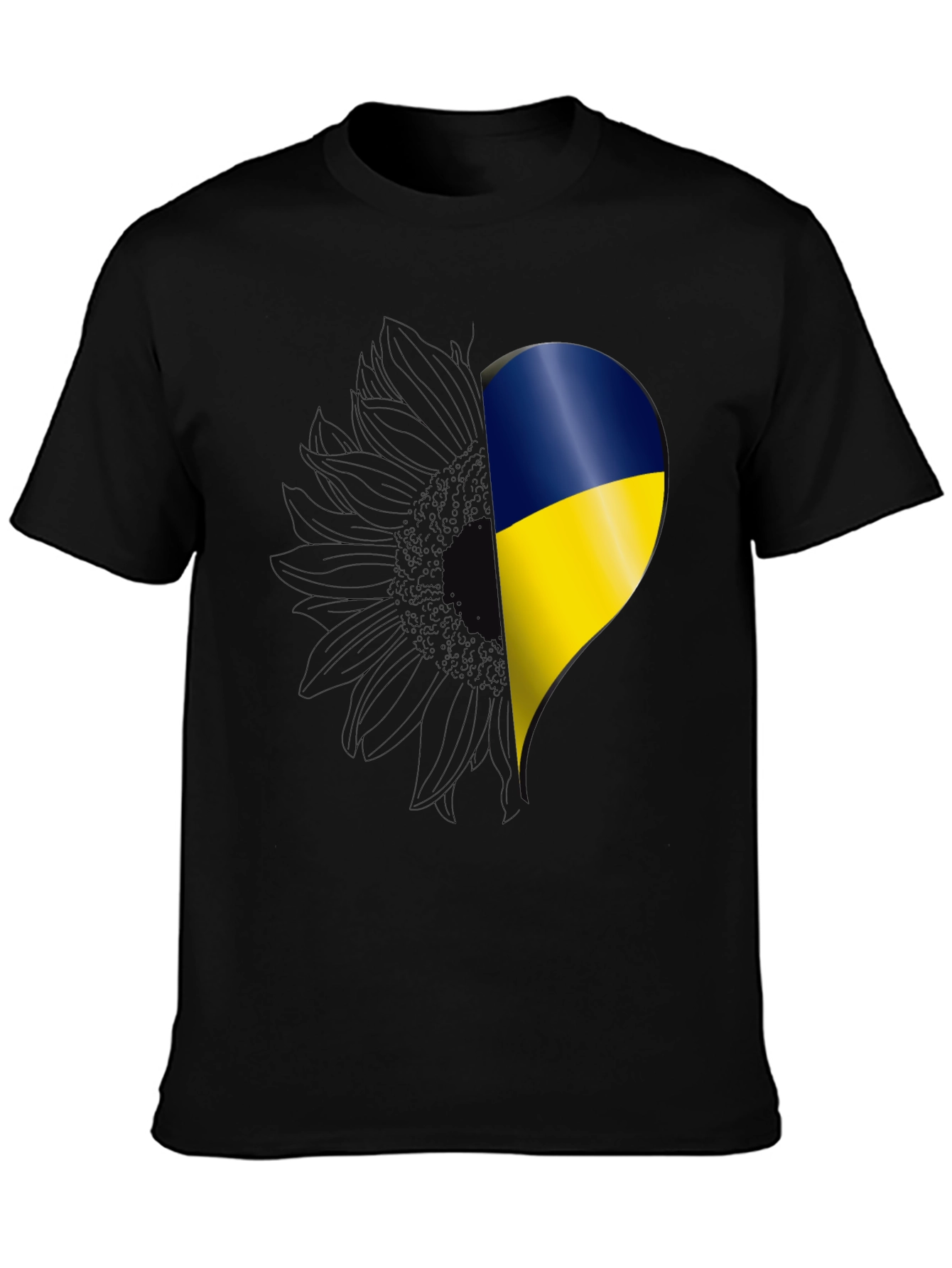 Ukraine Flag Sunflower Heart T-Shirt