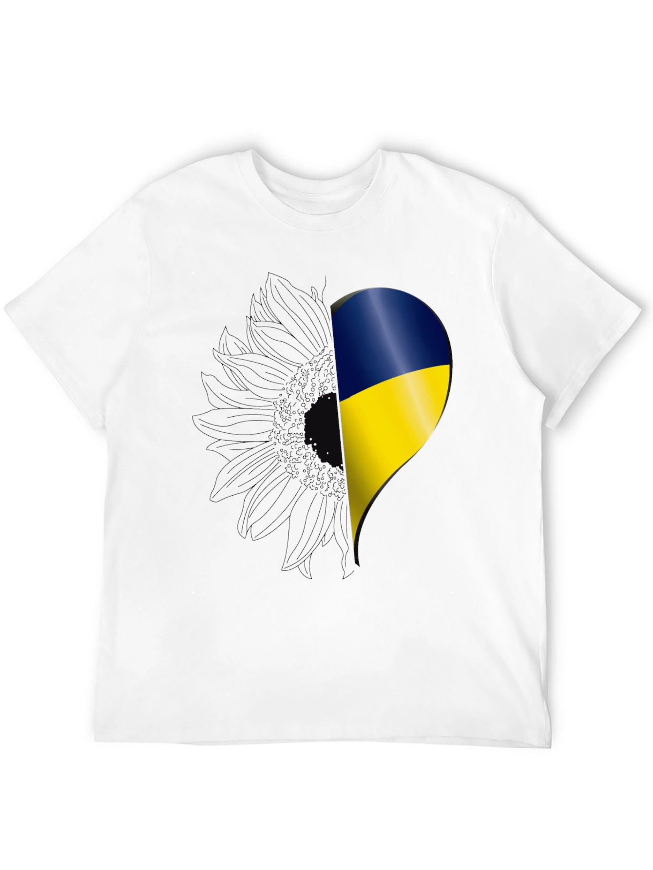 Ukraine Flag Sunflower Heart T-Shirt