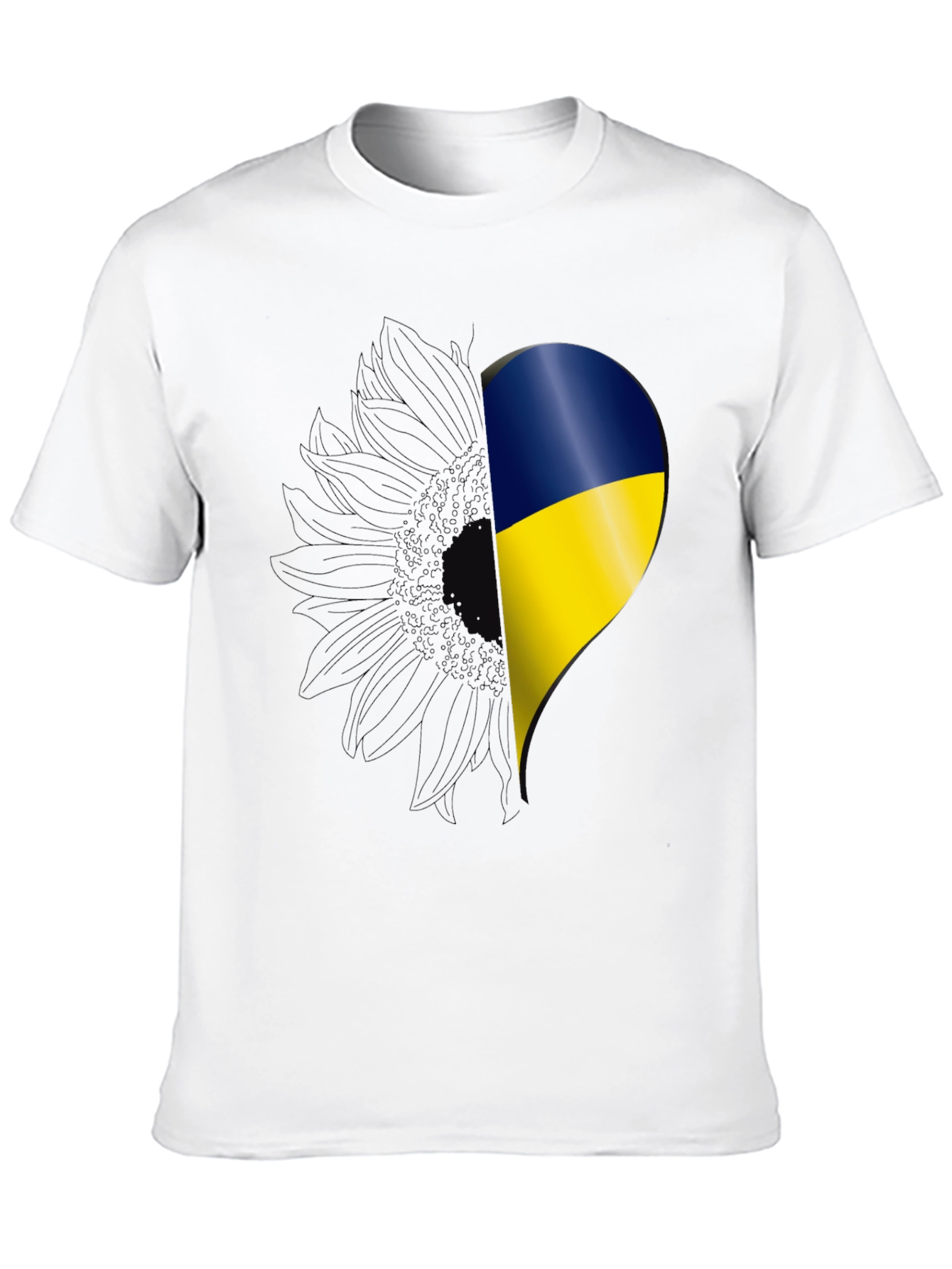 Ukraine Flag Sunflower Heart T-Shirt