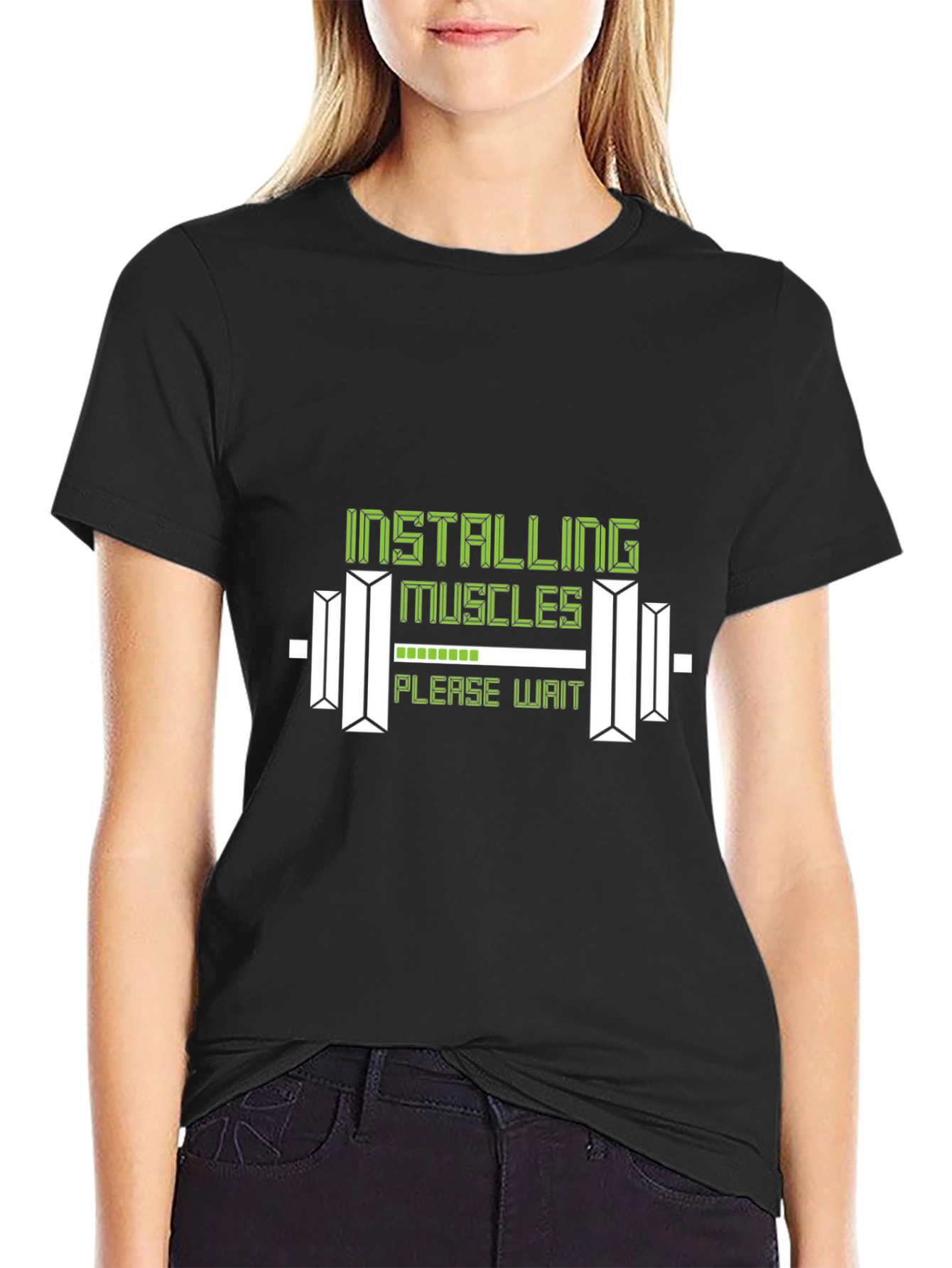 Installing Muscles Graphic Tee - Gym Humor