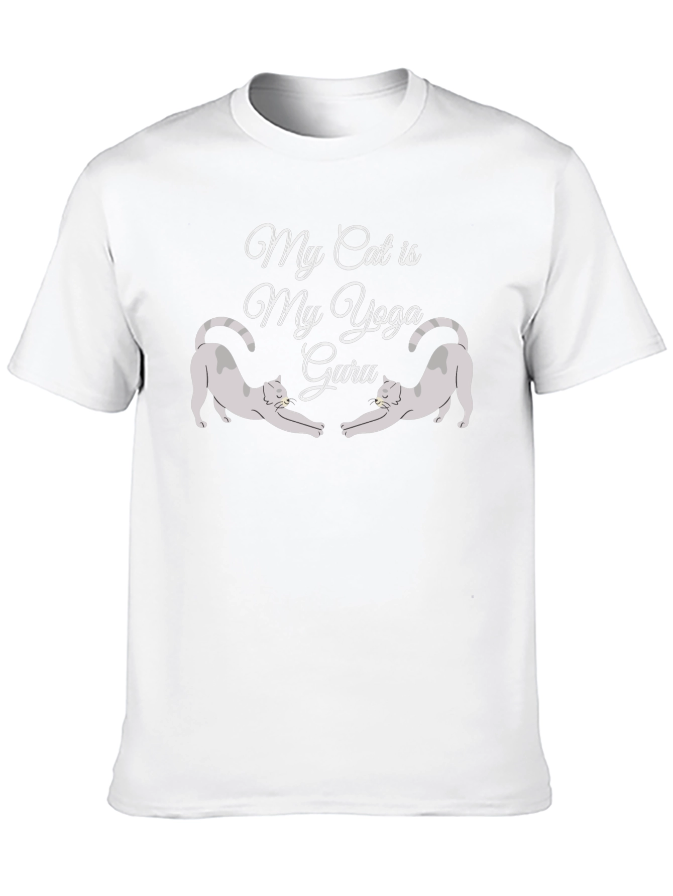 My Cat is My Yoga Guru Black T-Shirt